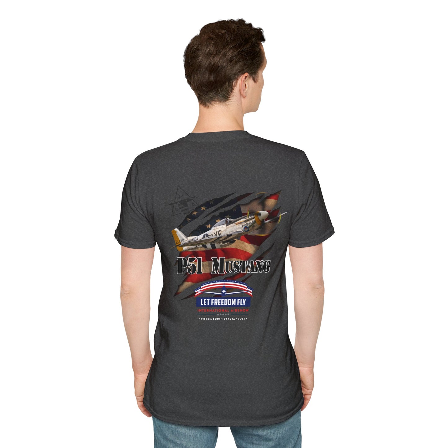 Let Freedom Fly International Airshow - P51 Mustang Unisex Tri-Blend Crew Tee