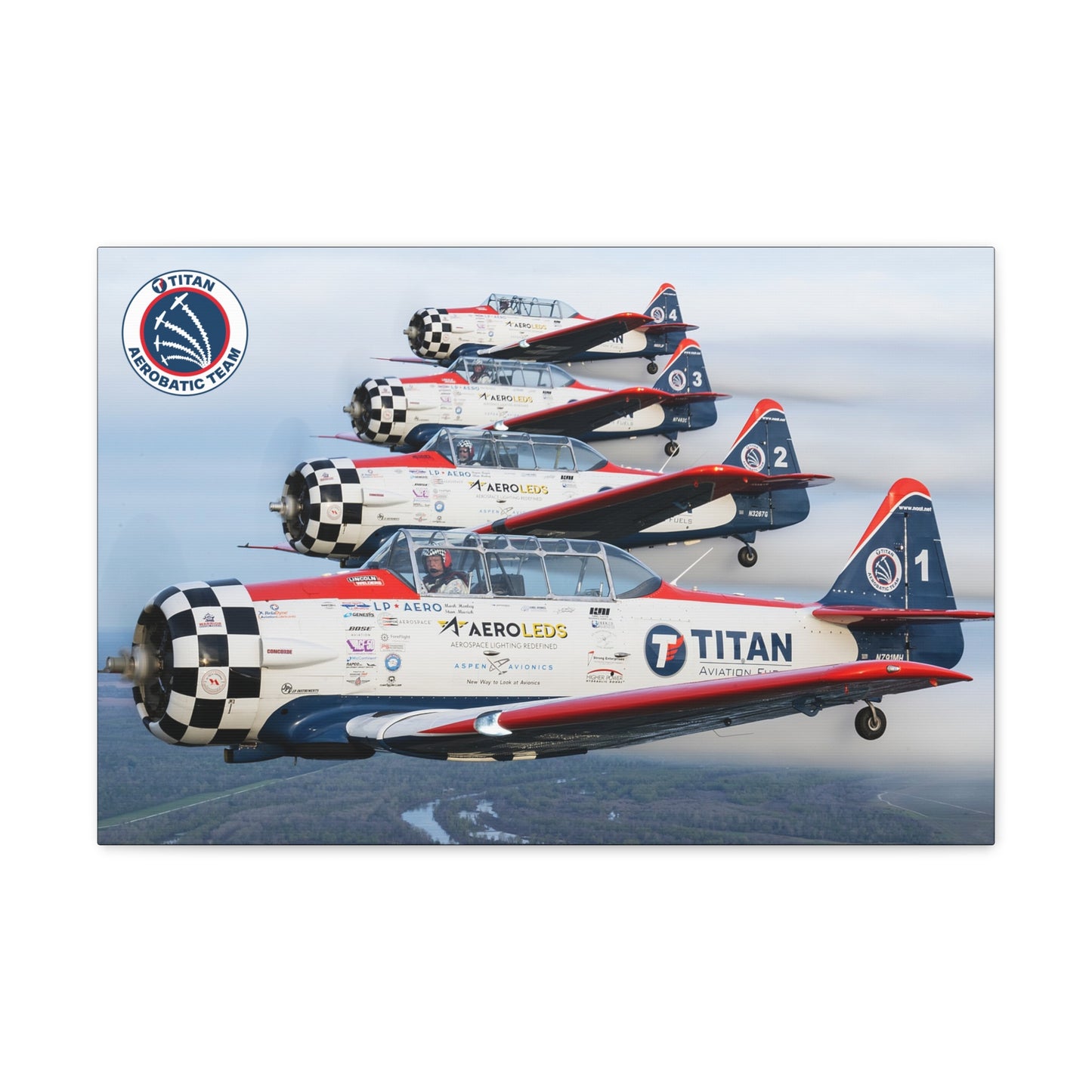 TITAN Aerobatic Team Echelon Flight Canvas Gallery Wrap
