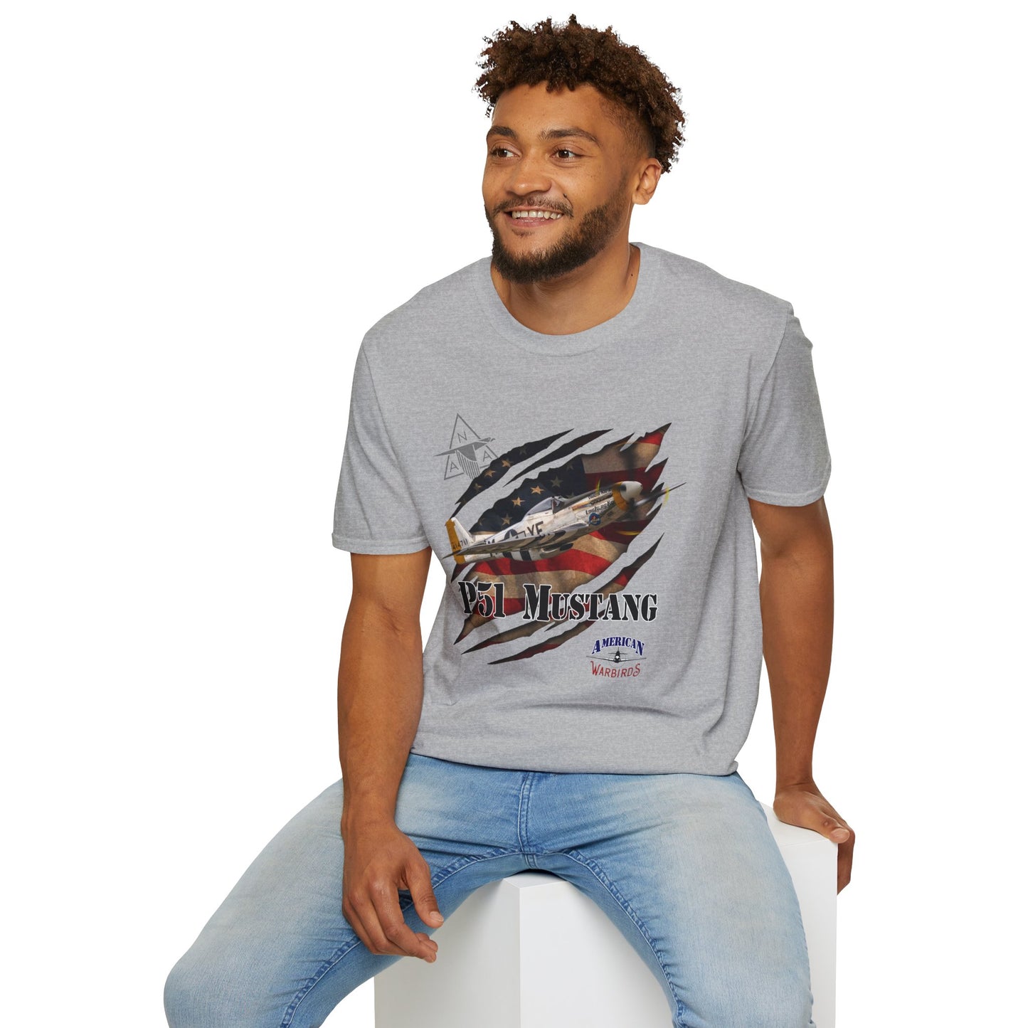 American Warbirds P51 Mustang Unisex Tri-Blend Crew Tee