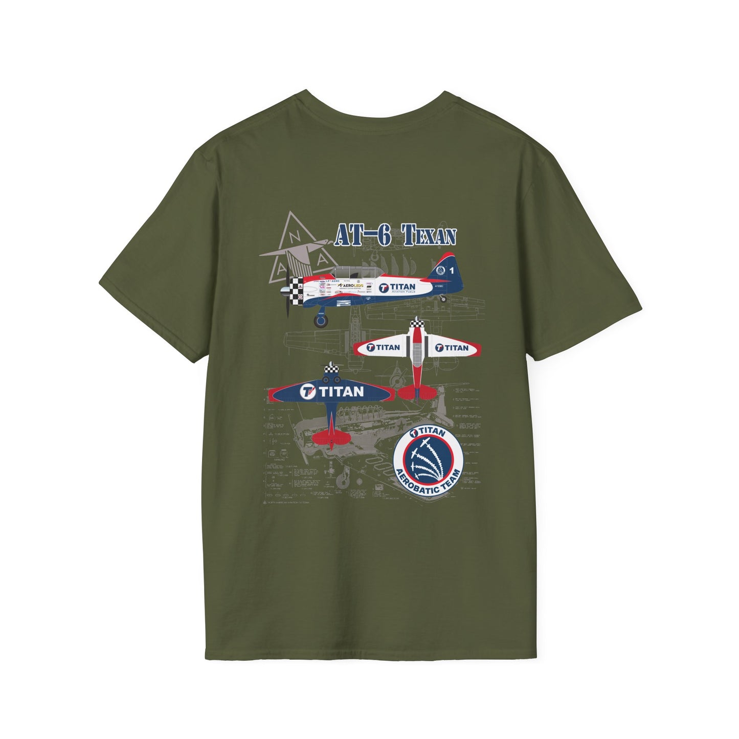 TITAN Aerobatic Team T6 Diagram T-Shirt Unisex Softstyle T-Shirt