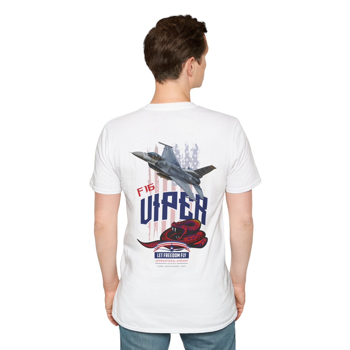 Let Freedom Fly F16 Viper T-Shirt Unisex Softstyle T-Shirt