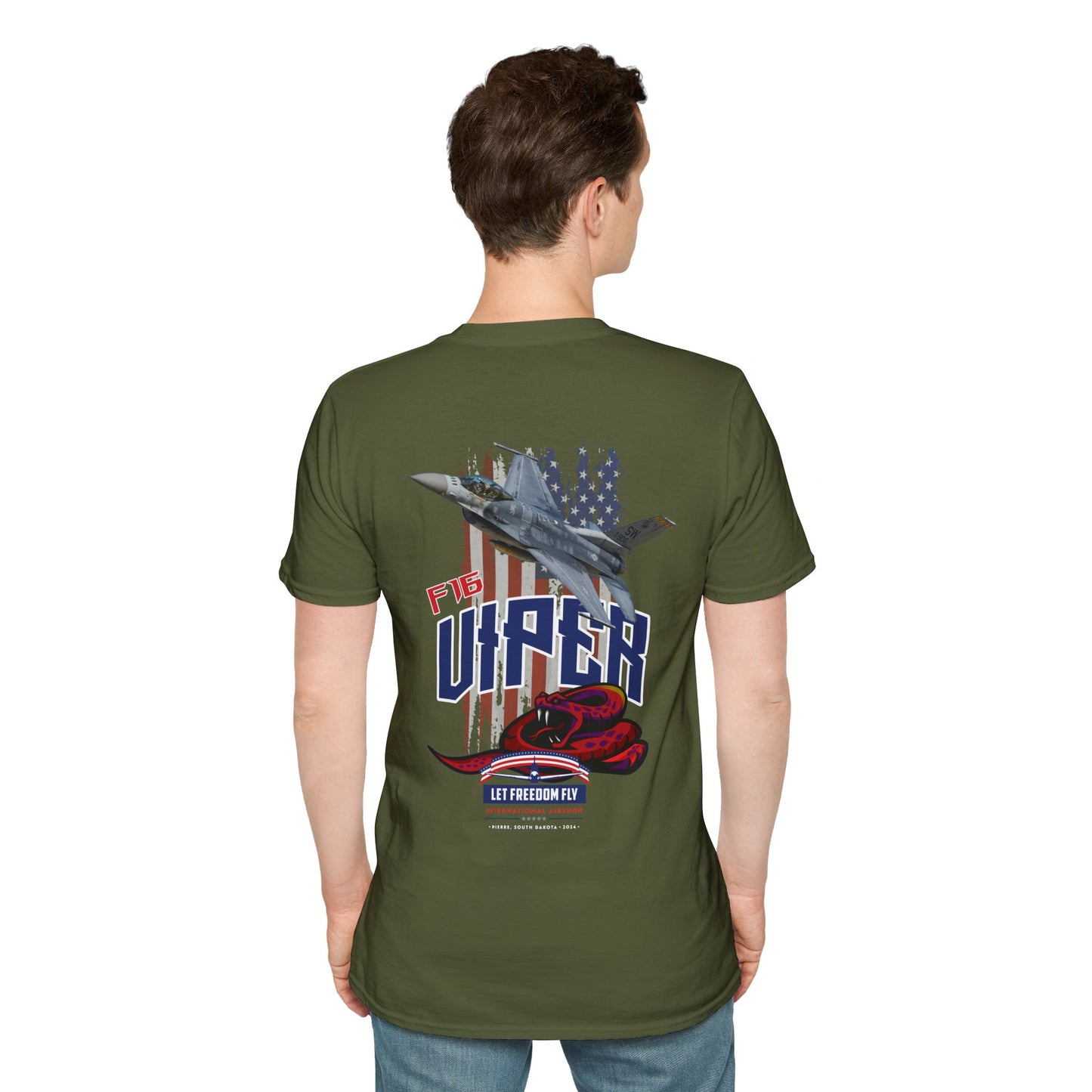 Let Freedom Fly F16 Viper T-Shirt Unisex Softstyle T-Shirt