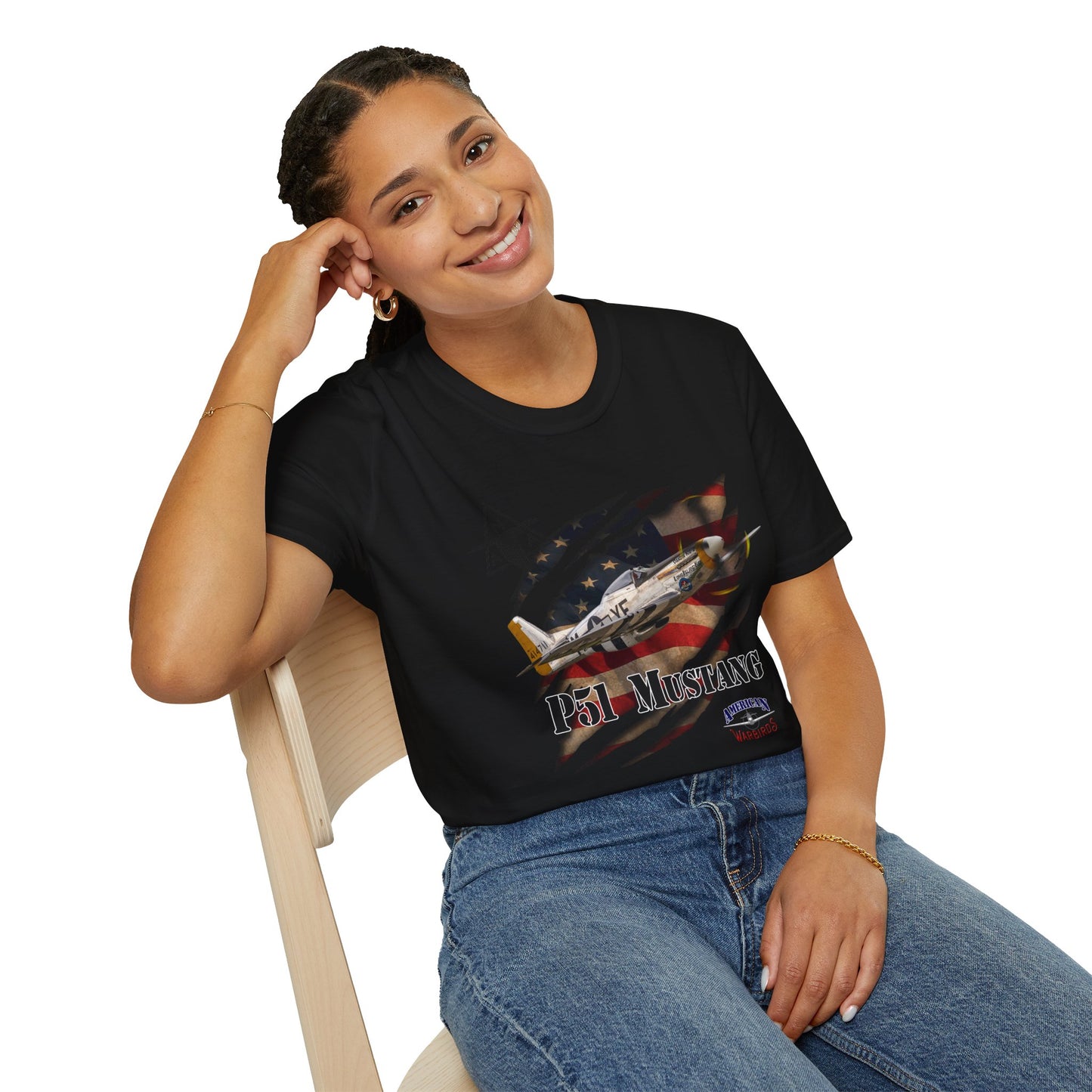 American Warbirds P51 Mustang Unisex Tri-Blend Crew Tee