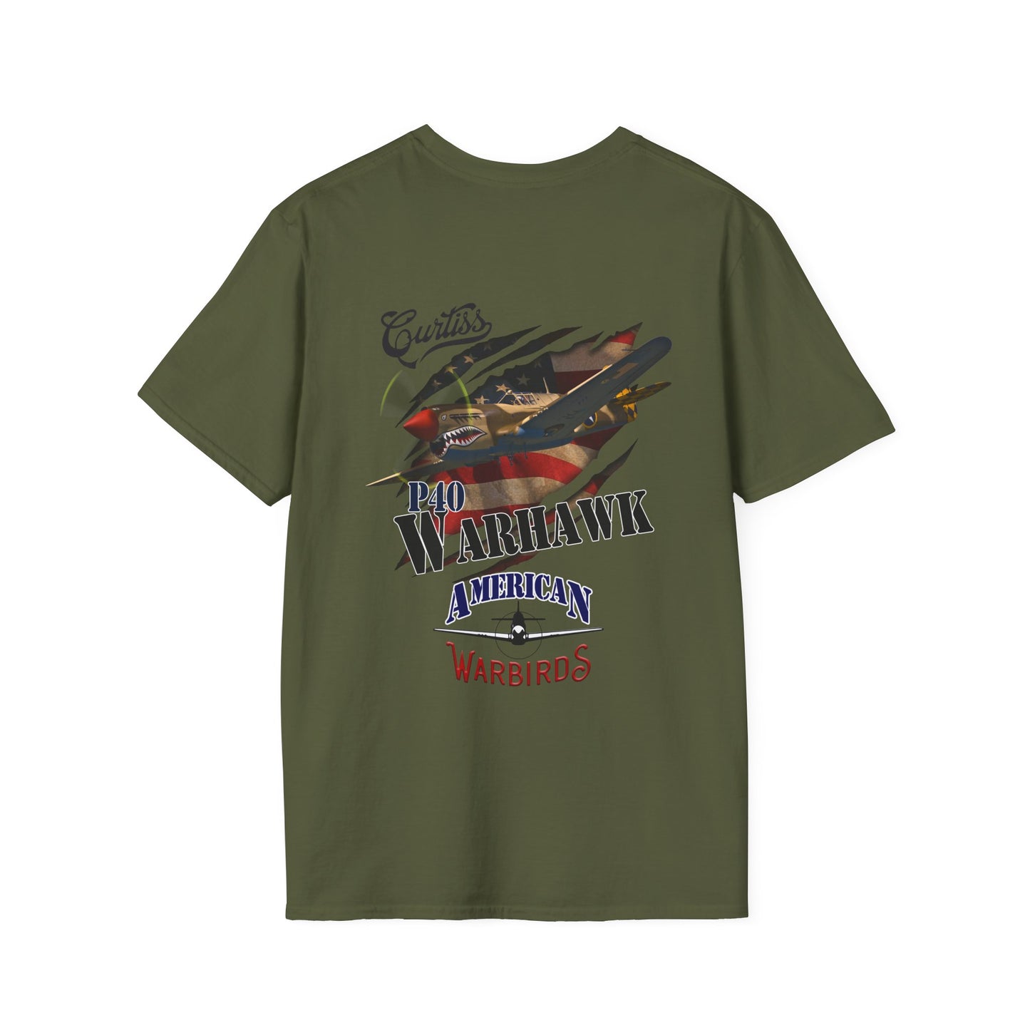American Warbirds P-40 Warhawk T-Shirt Unisex Softstyle T-Shirt