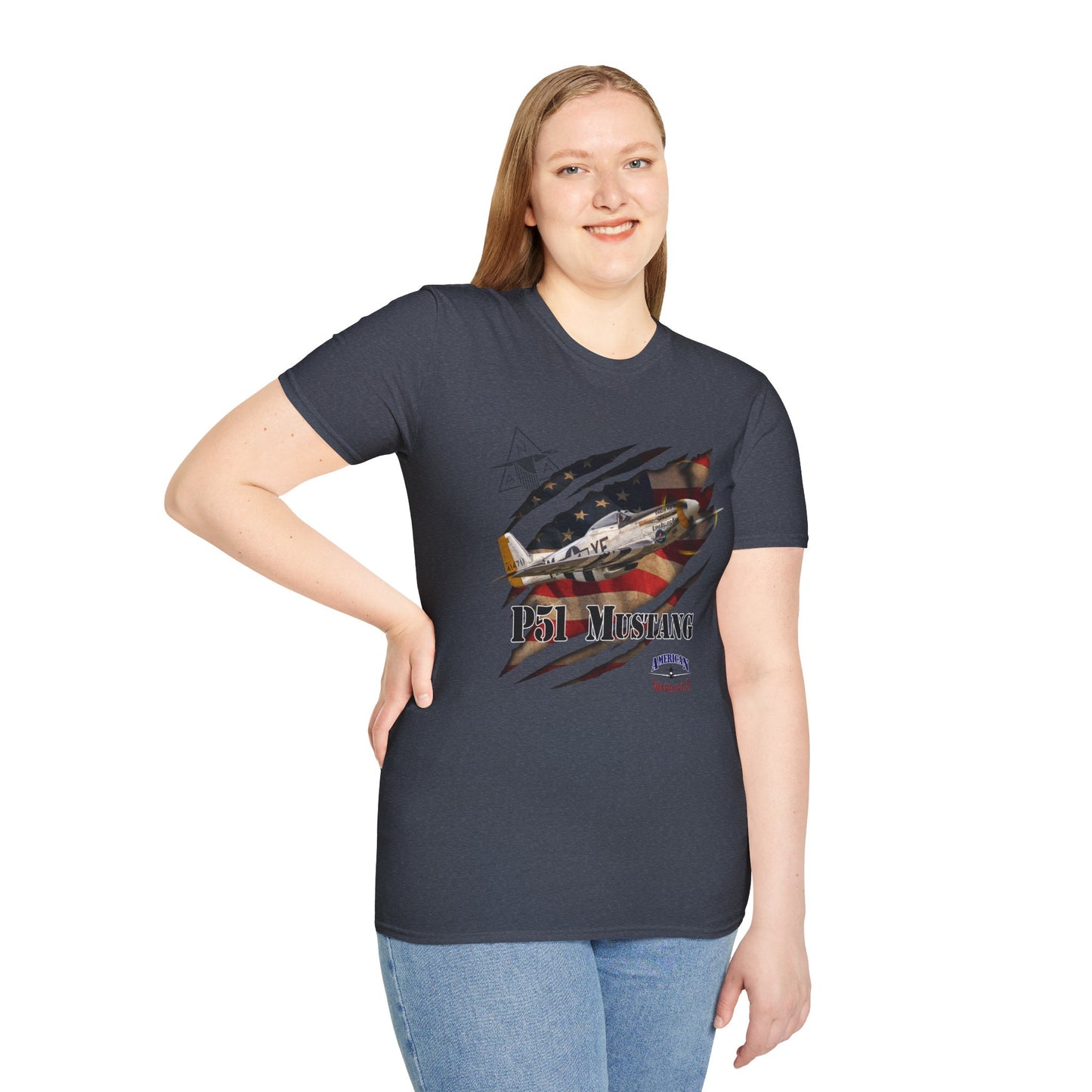 American Warbirds P51 Mustang Unisex Tri-Blend Crew Tee
