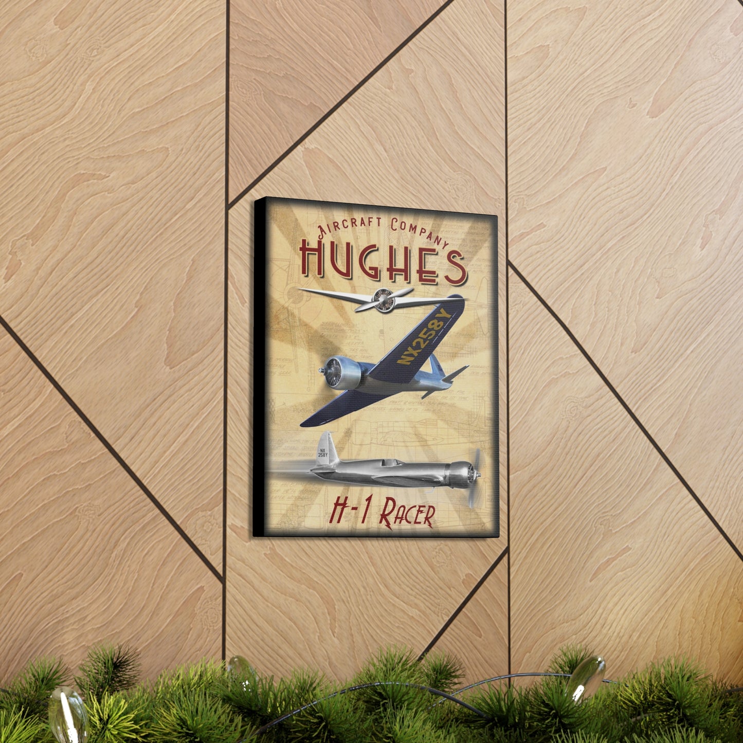 Hughes H1 Racer Engineering Canvas Gallery Wrap
