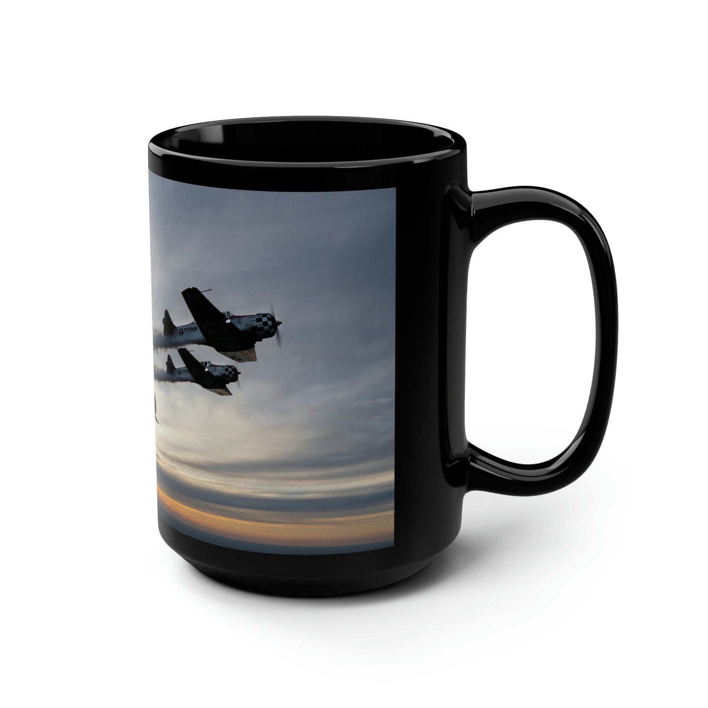 TITAN Team at Sunset Big Black Mug, 15oz