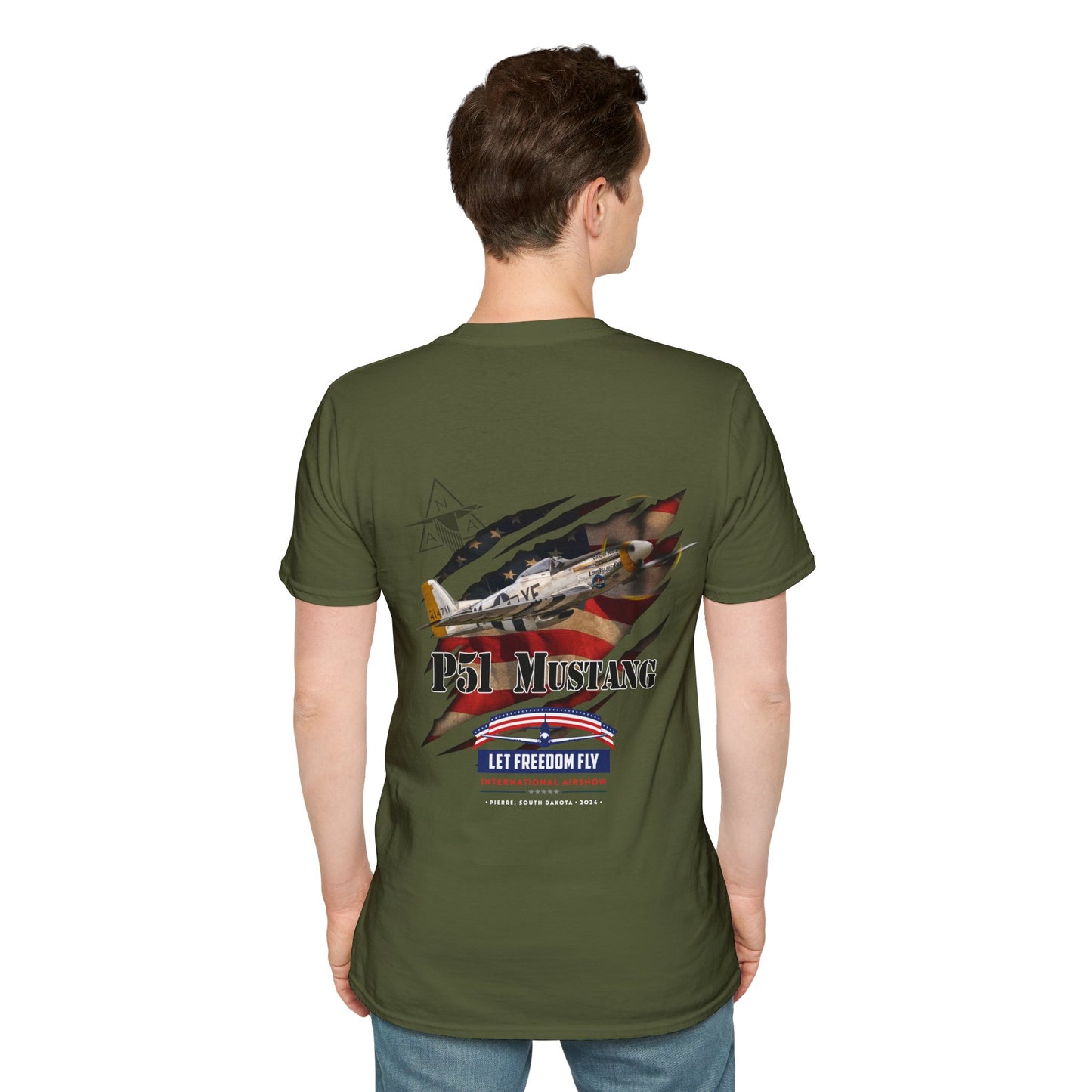 Let Freedom Fly International Airshow - P51 Mustang Unisex Tri-Blend Crew Tee