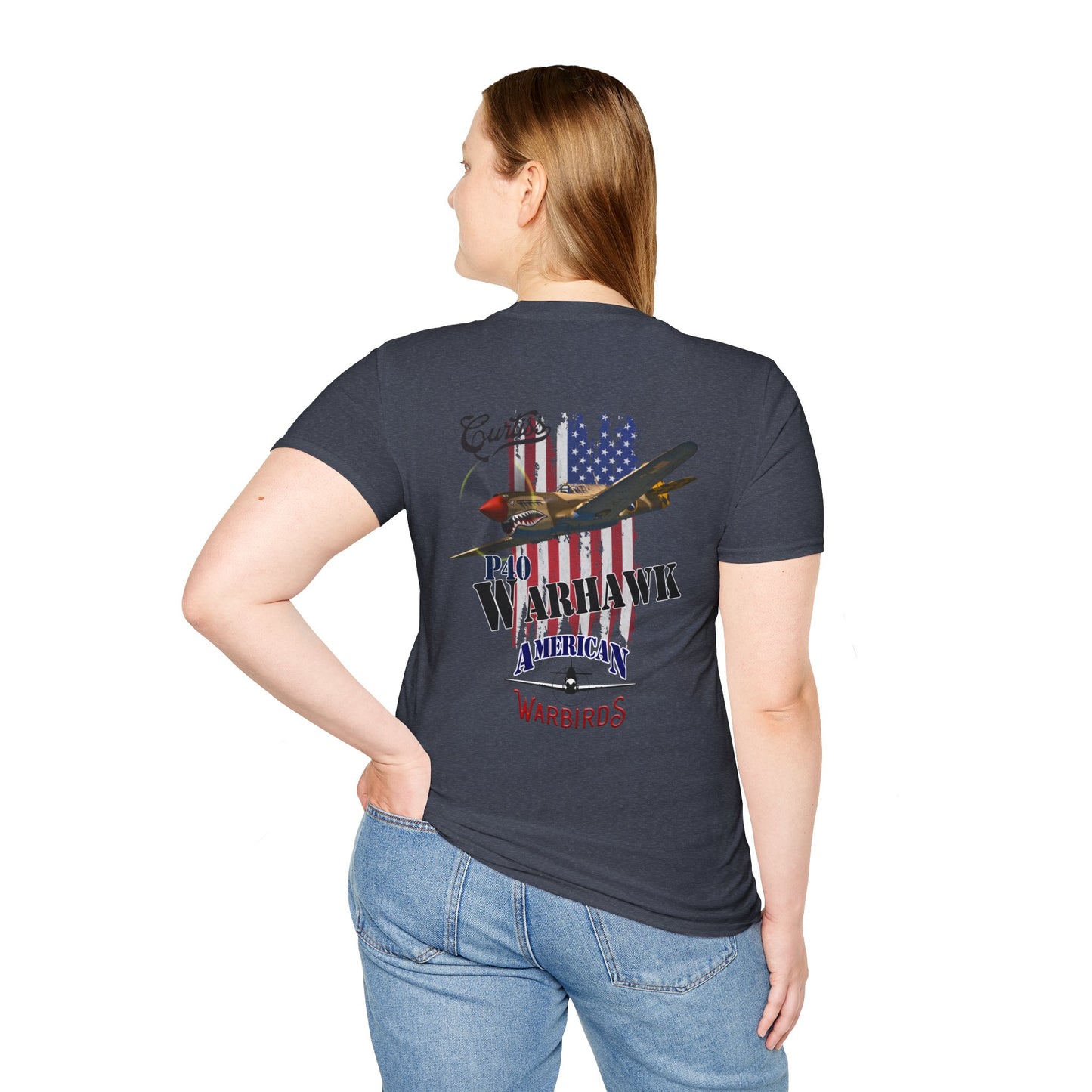 American Warbirds P-40 Warhawk Version 2 T-Shirt Unisex Softstyle T-Shirt