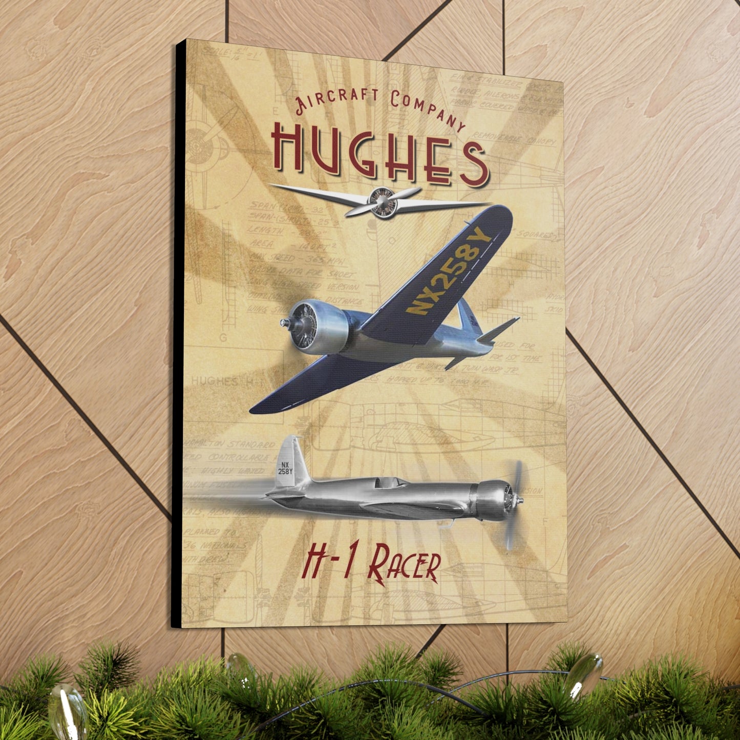 Hughes H1 Racer Engineering Canvas Gallery Wrap