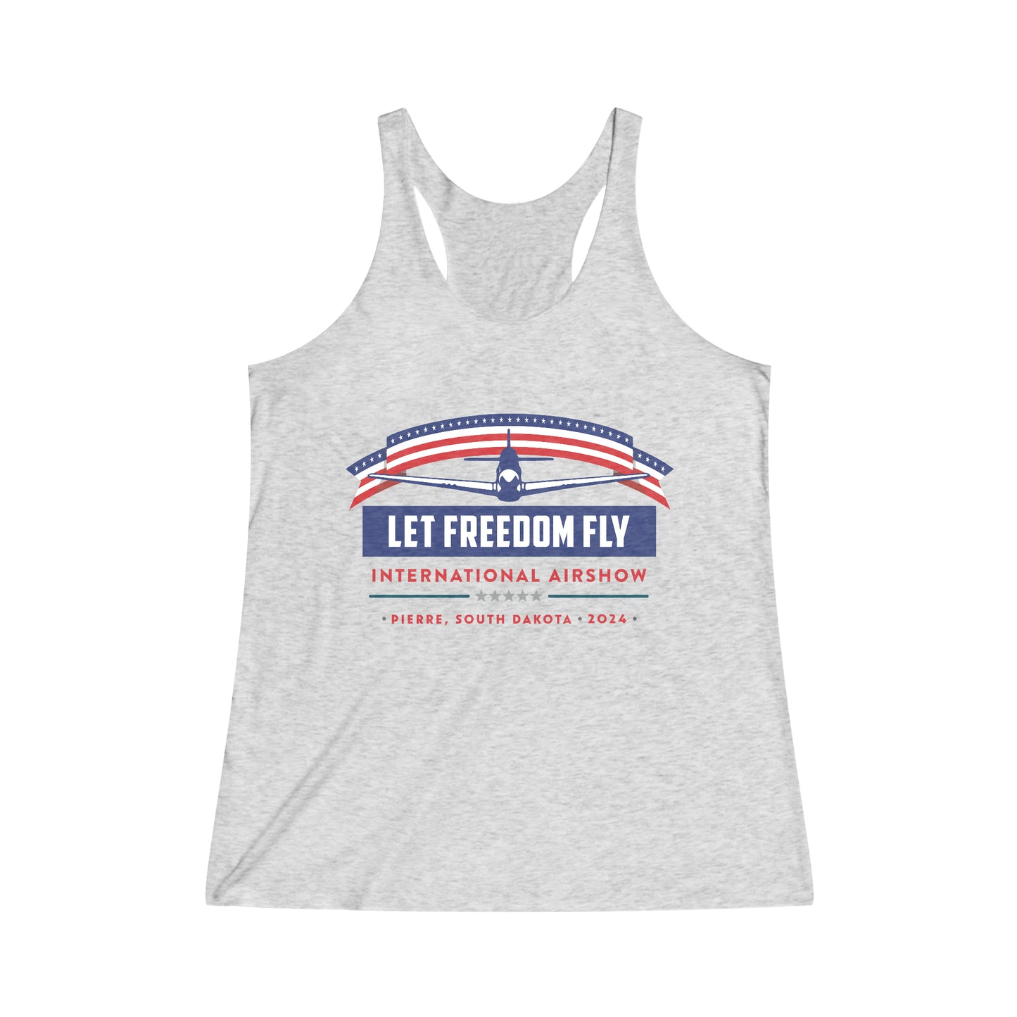 Let Freedom Fly International Airshow Women's Tri-Blend Racerback Tank