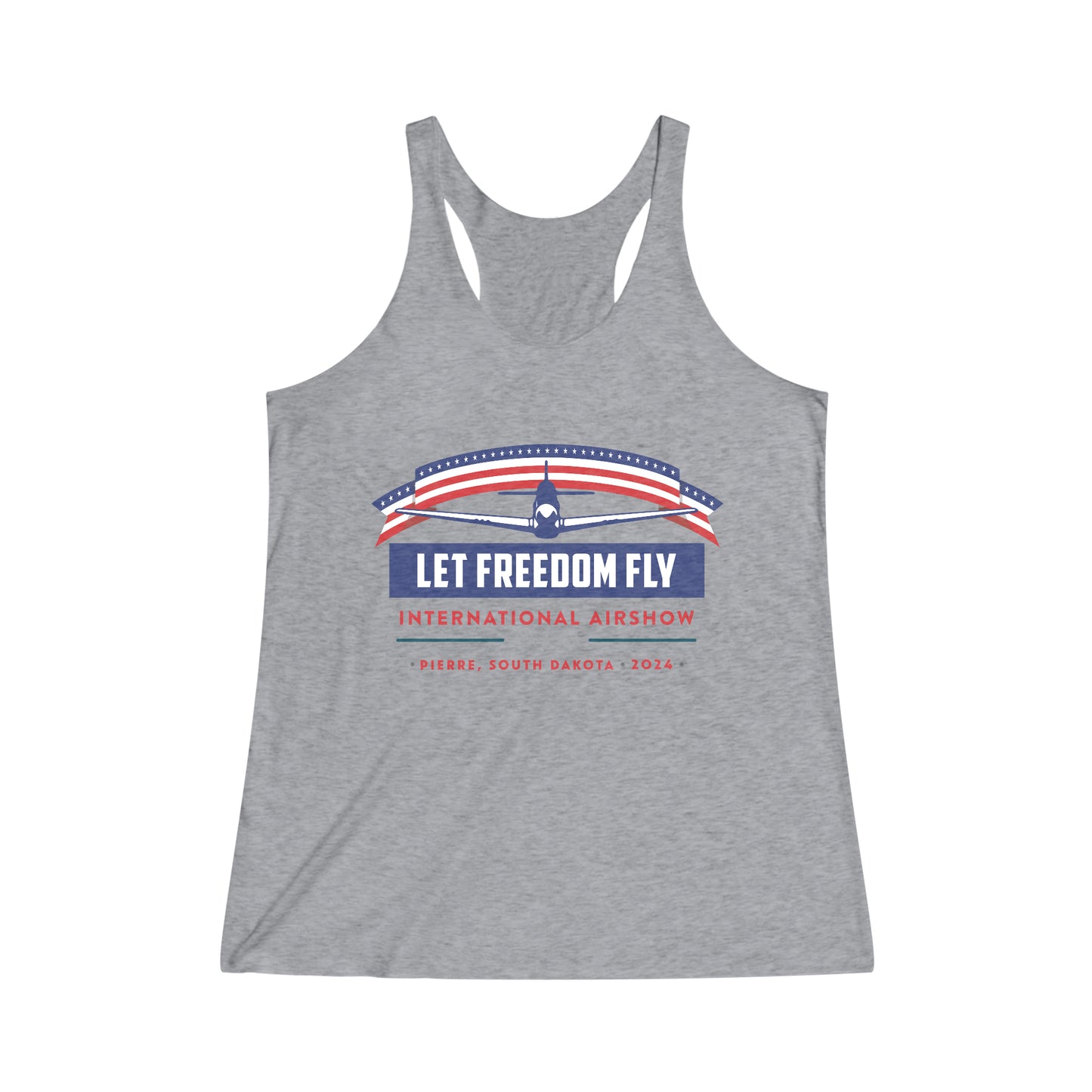 Let Freedom Fly International Airshow Women's Tri-Blend Racerback Tank