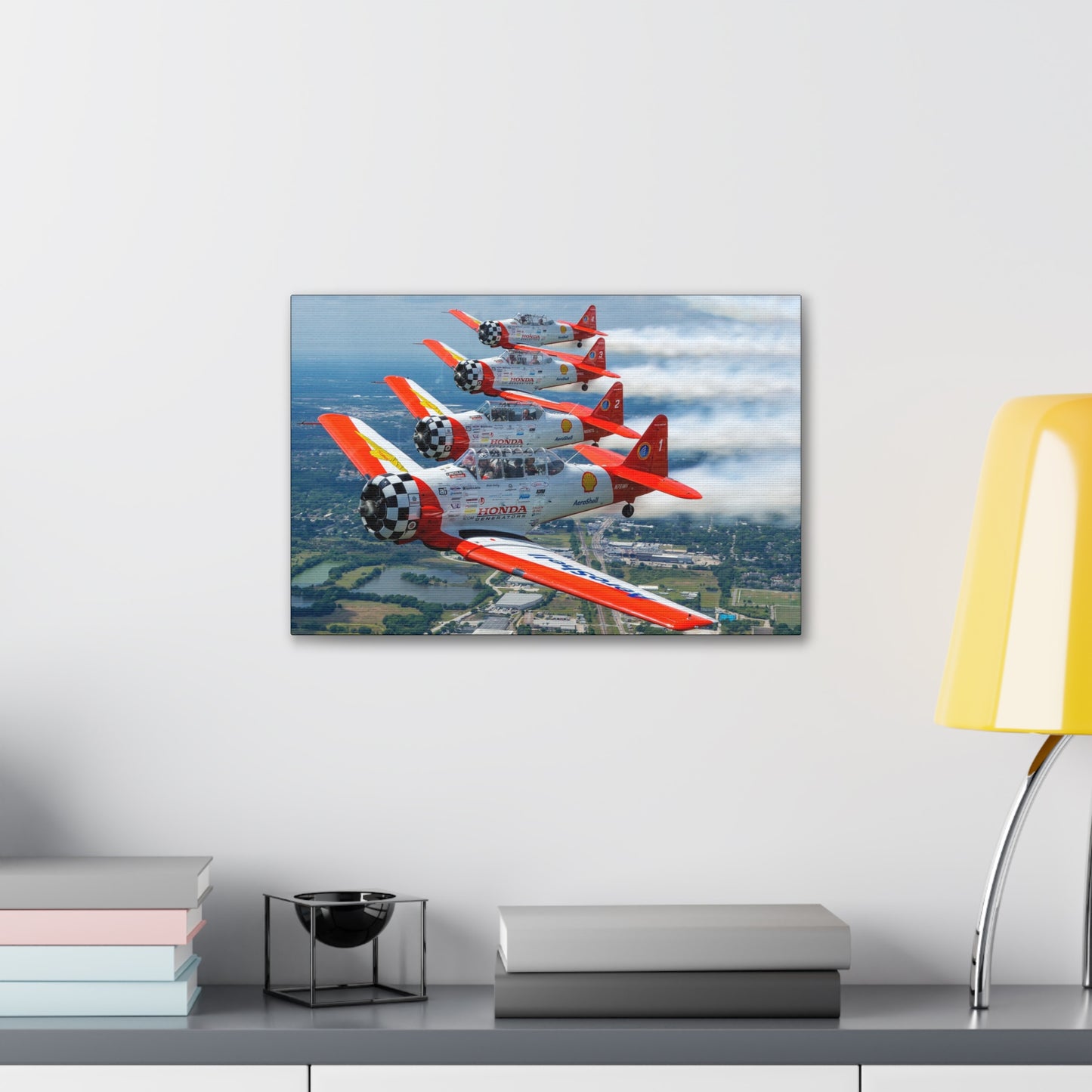 Canvas Gallery Wraps - AeroShell Aerobatic Team Formation with SMOKE ON