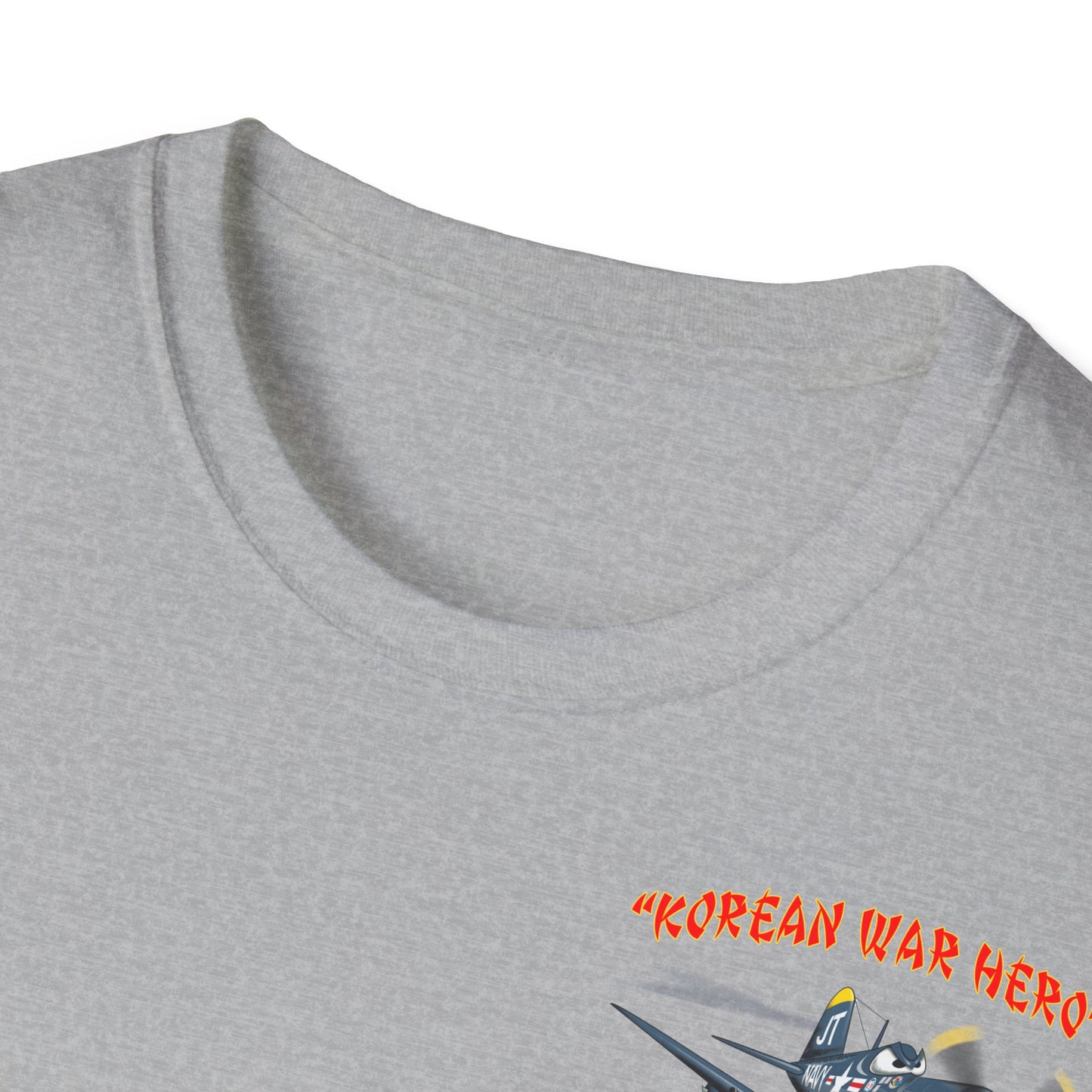 Korean War Hero Cartoon F4U Unisex Softstyle T-Shirt
