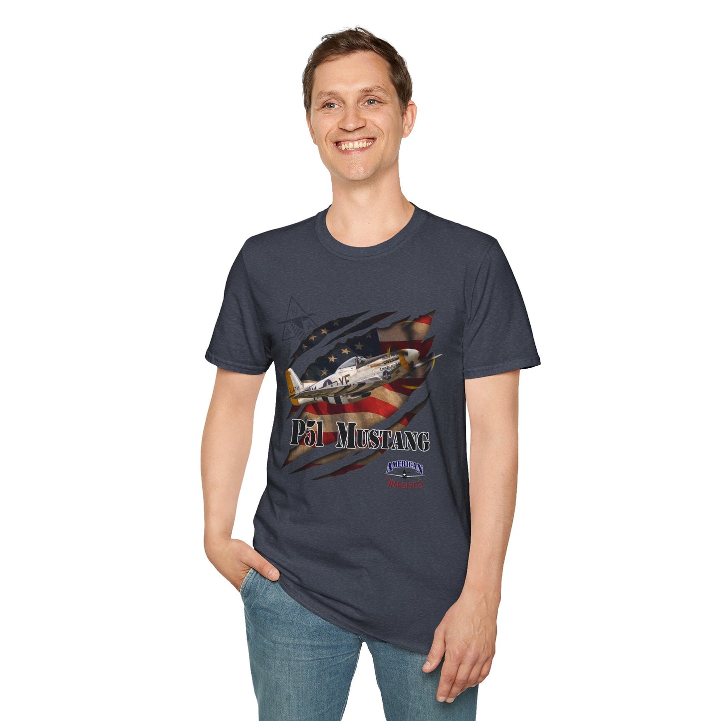 American Warbirds P51 Mustang Unisex Tri-Blend Crew Tee