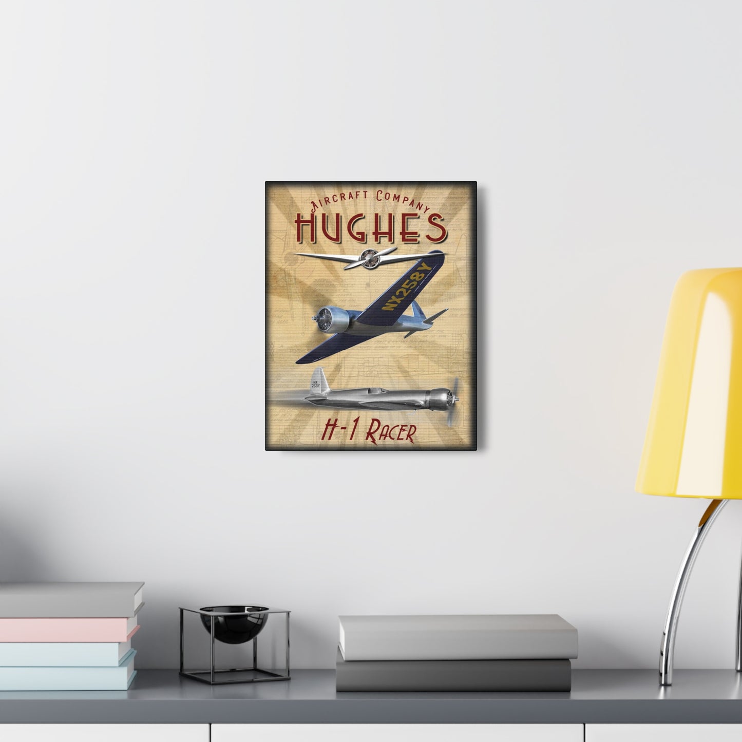 Hughes H1 Racer Engineering Canvas Gallery Wrap