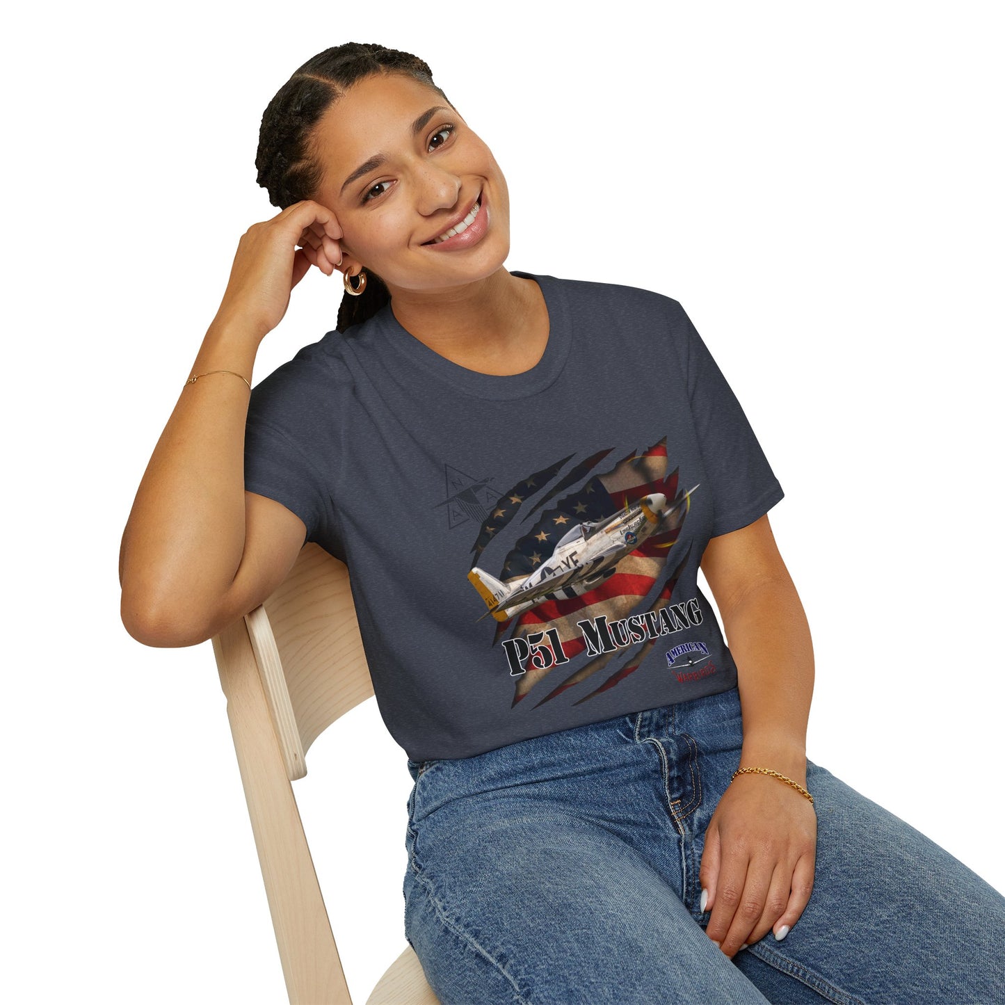 American Warbirds P51 Mustang Unisex Tri-Blend Crew Tee