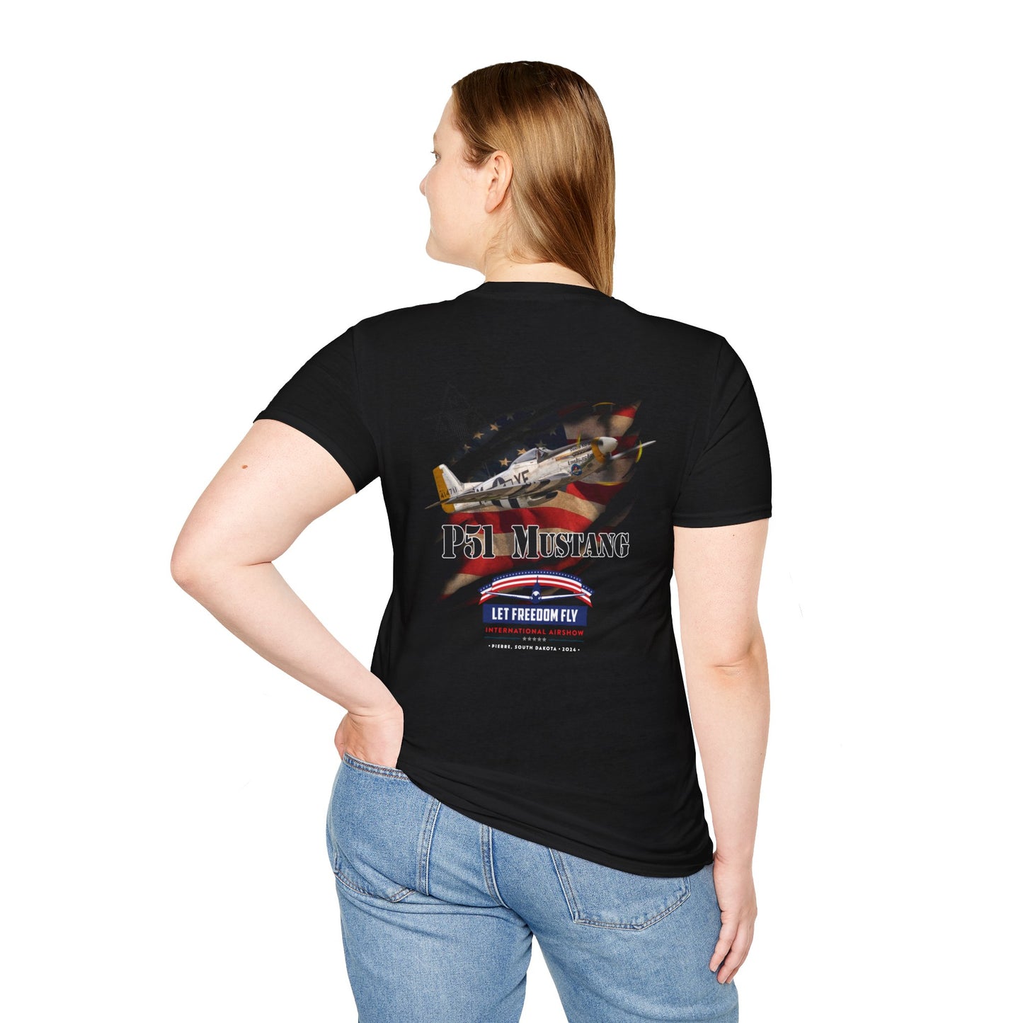 Let Freedom Fly International Airshow - P51 Mustang Unisex Tri-Blend Crew Tee