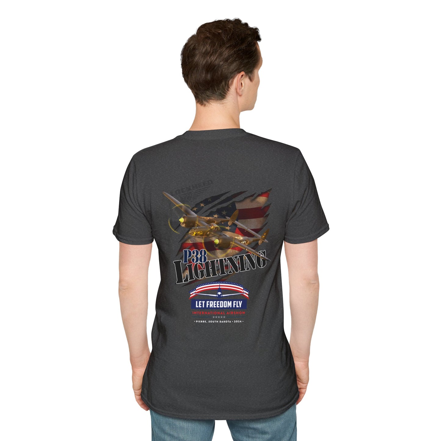 Let Freedom Fly International Airshow P38 Lightning Unisex Tri-Blend Crew Tee