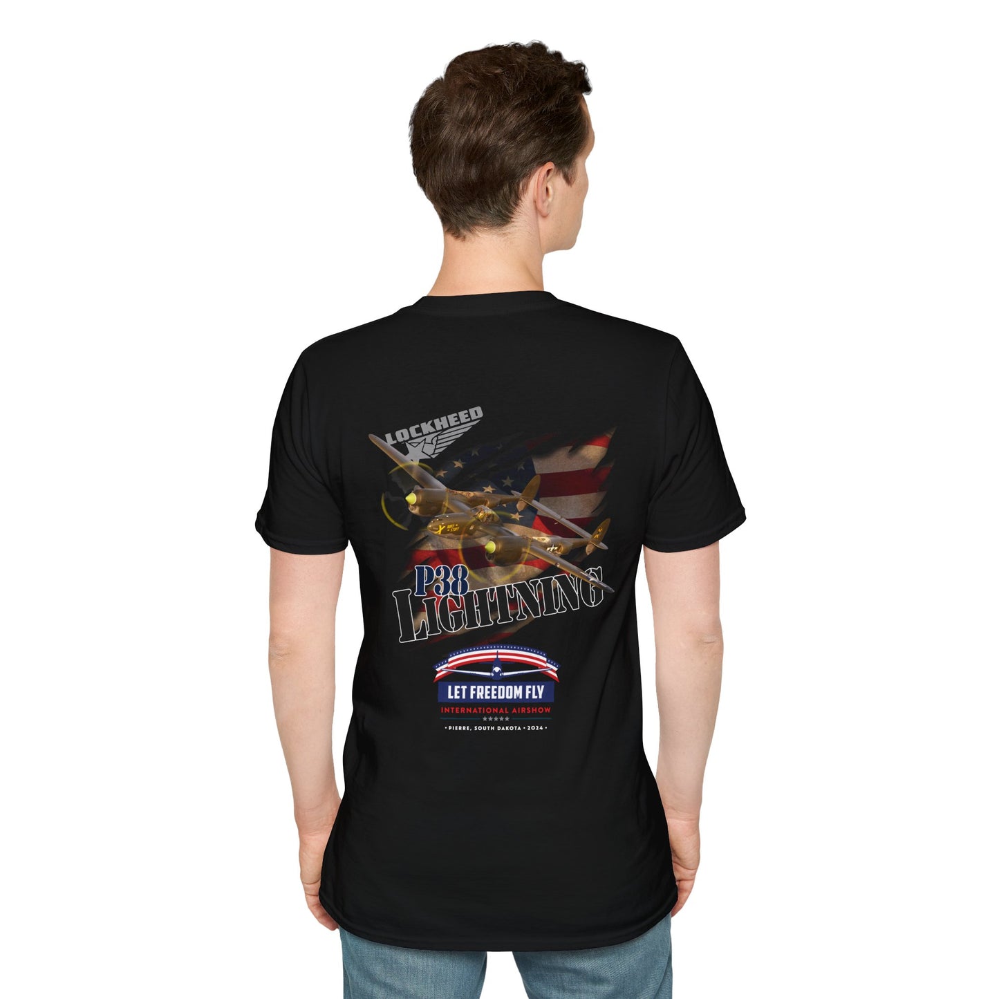 Let Freedom Fly International Airshow P38 Lightning Unisex Tri-Blend Crew Tee