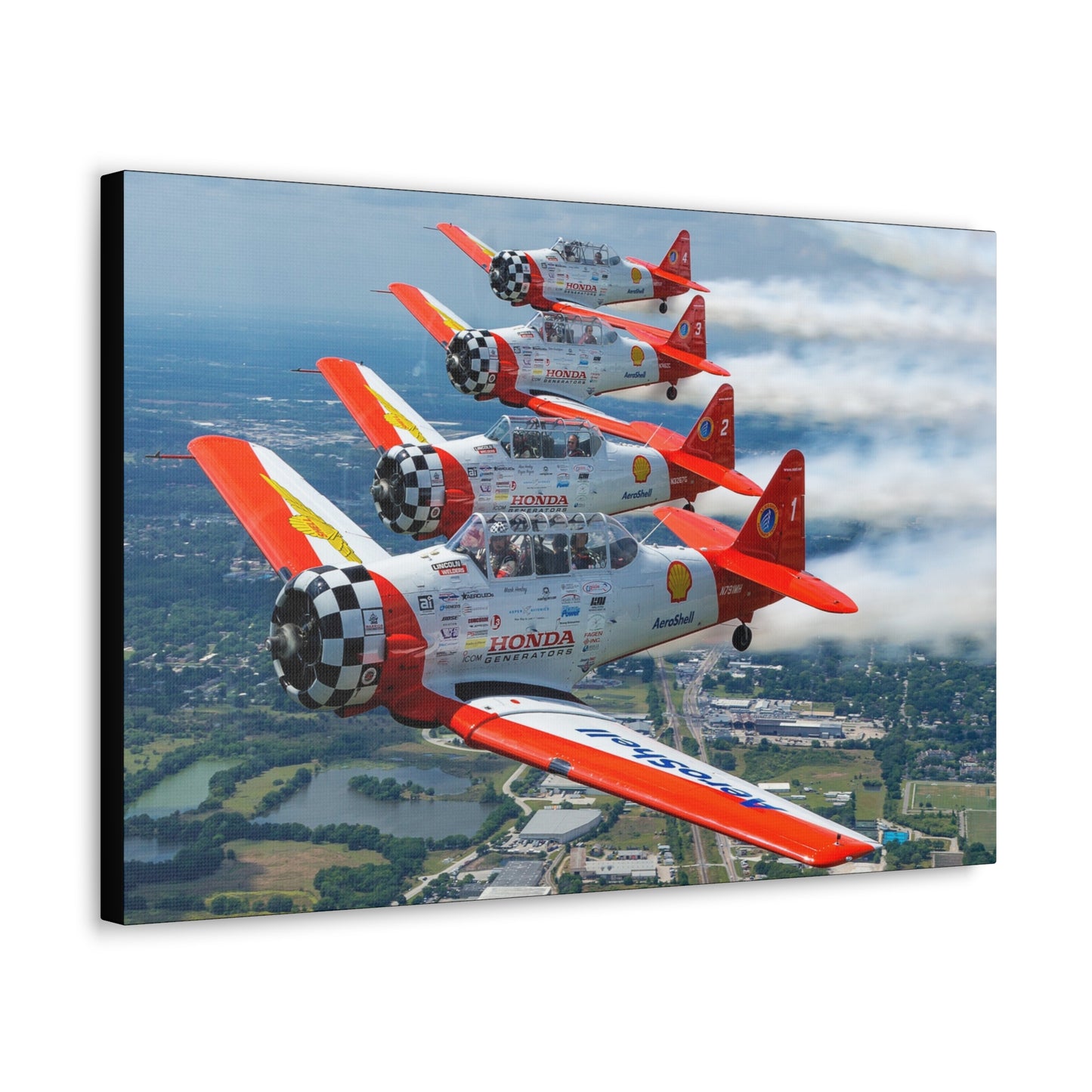 Canvas Gallery Wraps - AeroShell Aerobatic Team Formation with SMOKE ON