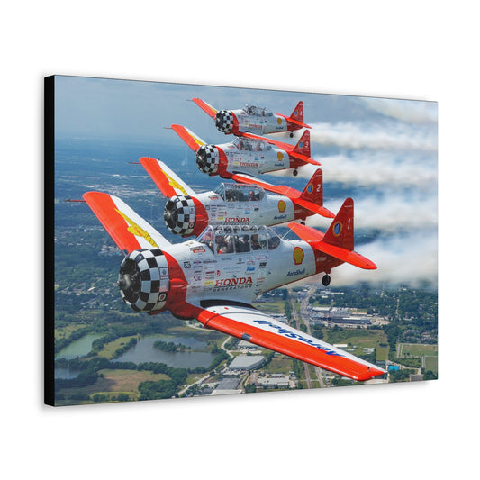 Canvas Gallery Wraps - AeroShell Aerobatic Team Formation with SMOKE ON