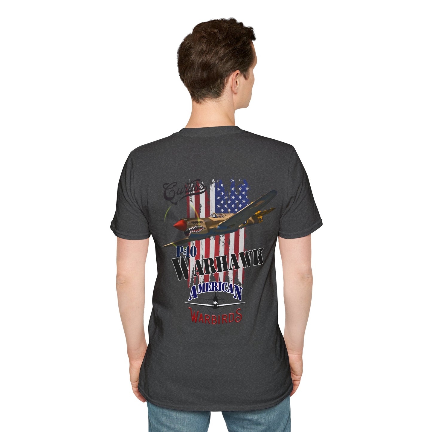 American Warbirds P-40 Warhawk Version 2 T-Shirt Unisex Softstyle T-Shirt