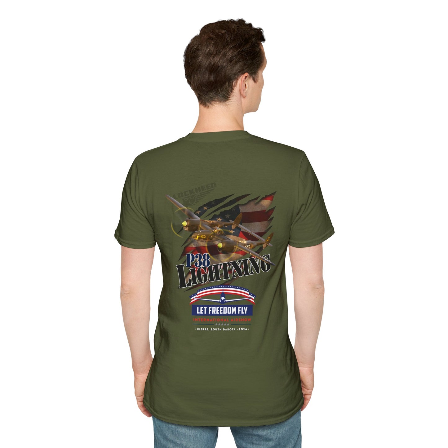 Let Freedom Fly International Airshow P38 Lightning Unisex Tri-Blend Crew Tee