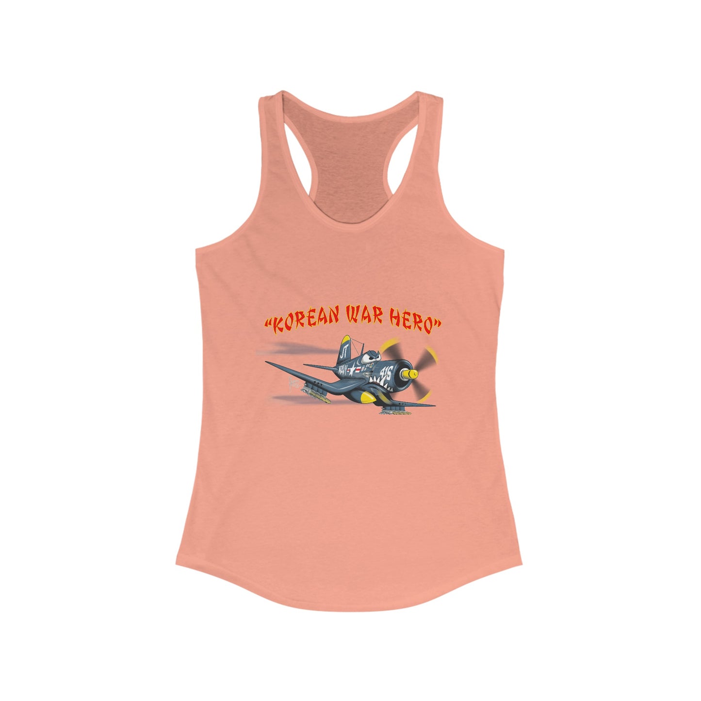 Korean War Her F4U Corsair Women's Ideal Racerback Tank