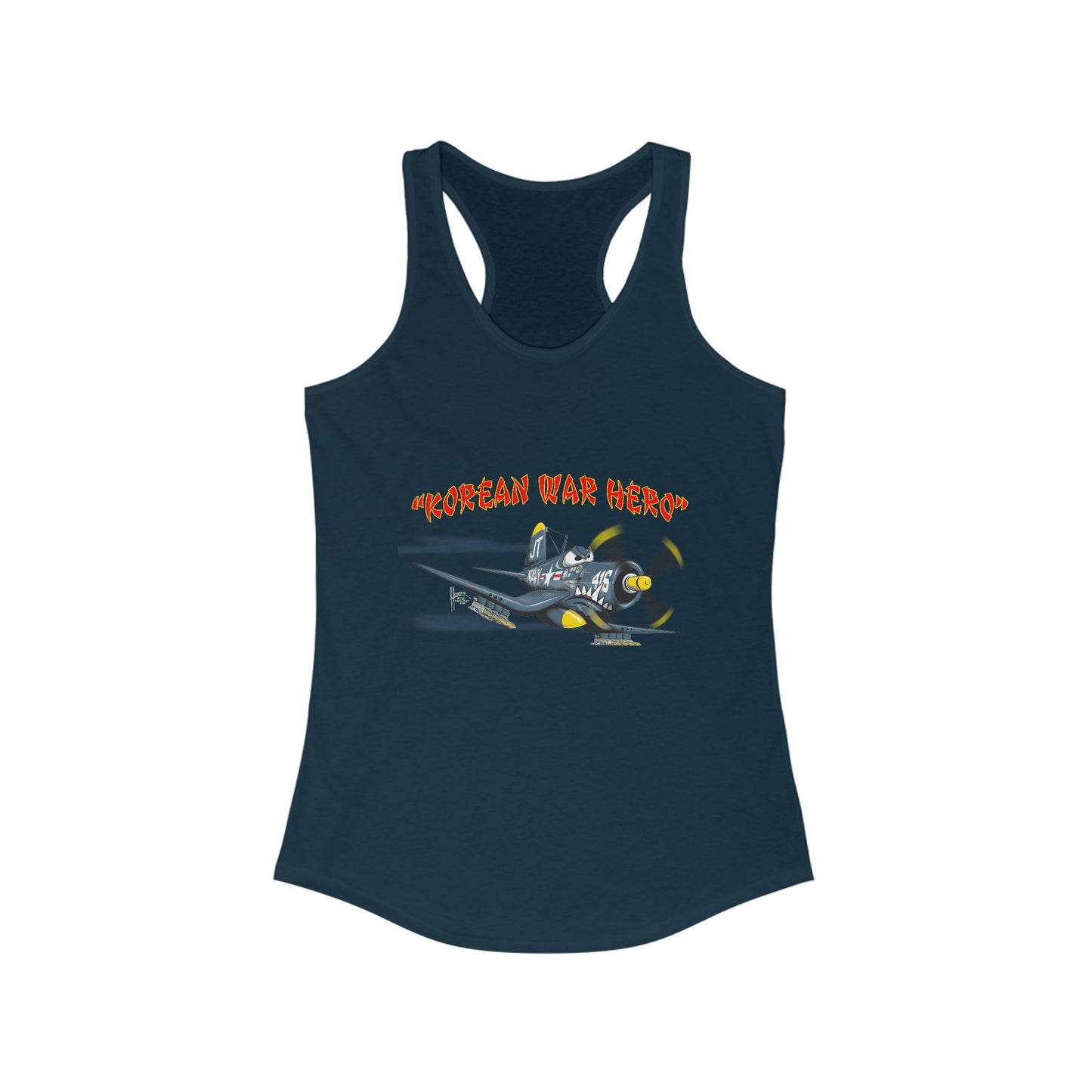 Korean War Her F4U Corsair Women's Ideal Racerback Tank