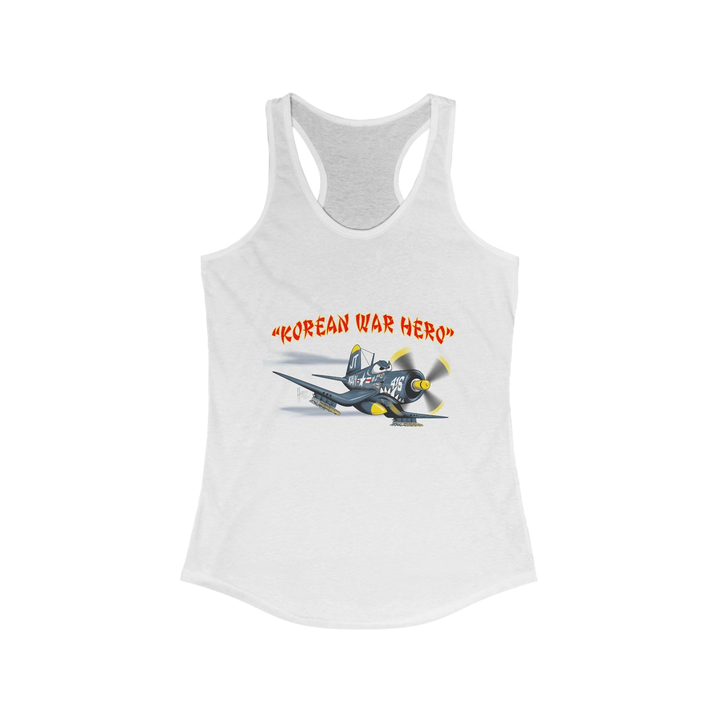 Korean War Her F4U Corsair Women's Ideal Racerback Tank