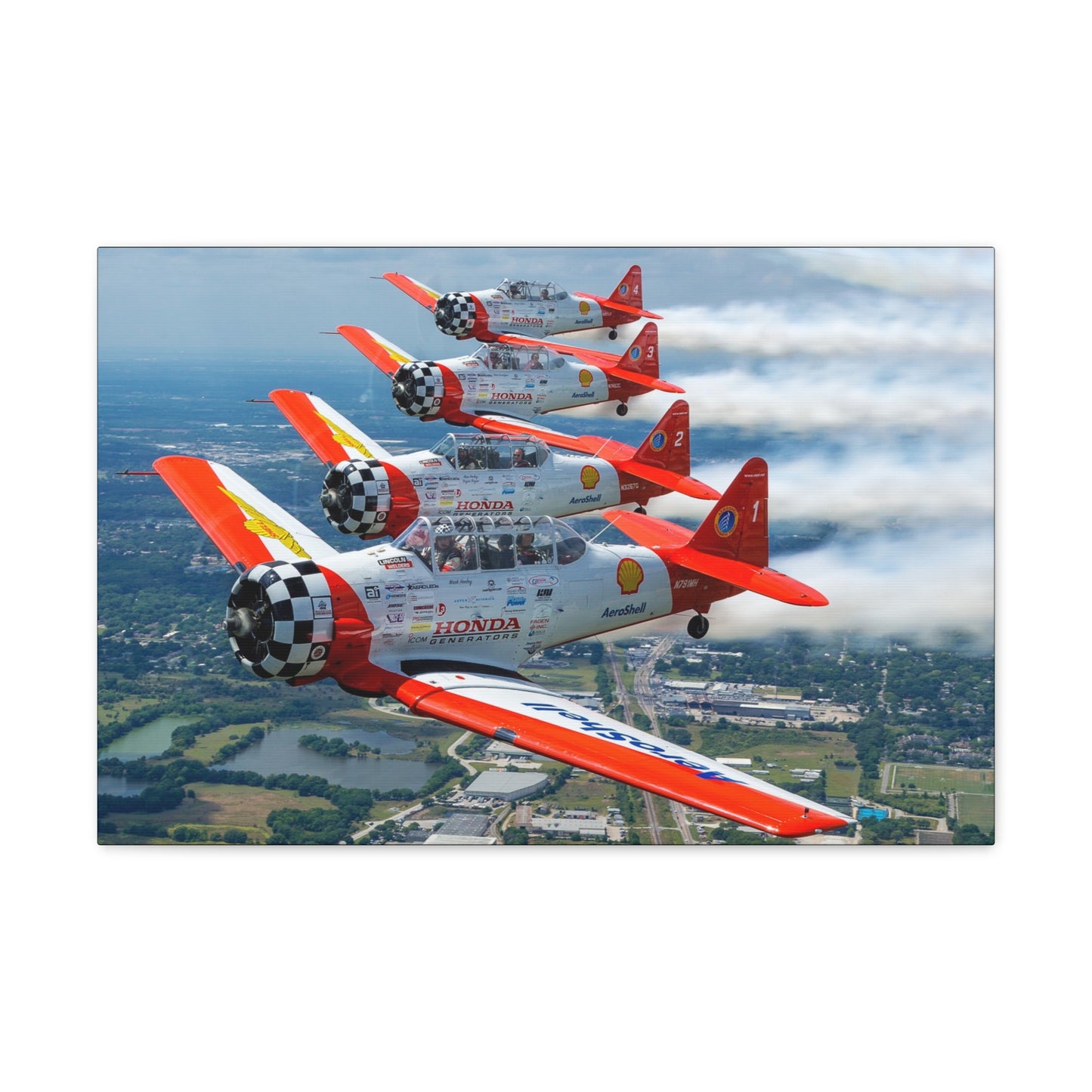 Canvas Gallery Wraps - AeroShell Aerobatic Team Formation with SMOKE ON