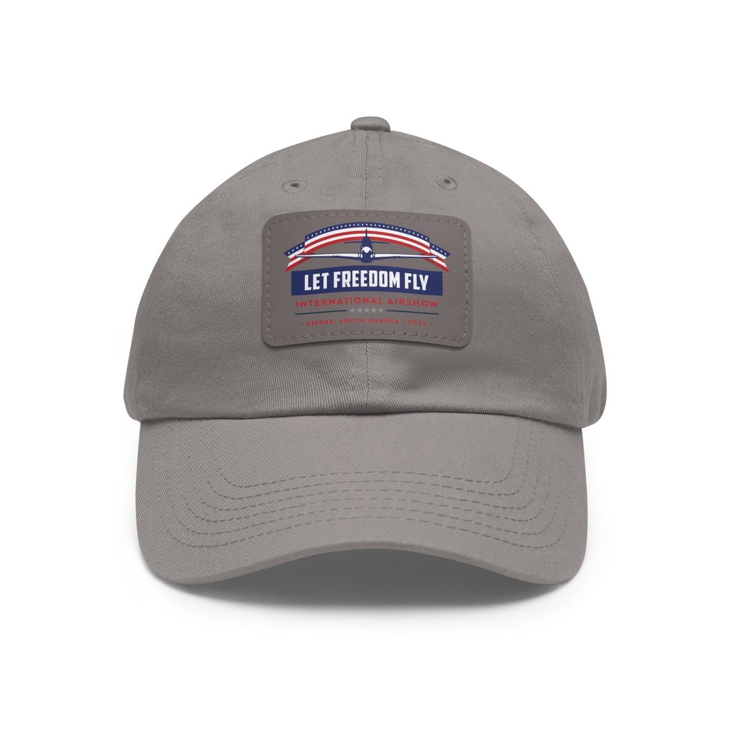 Let Freedom Fly International Airshow Dad Hat with Leather Patch (Rectangle)