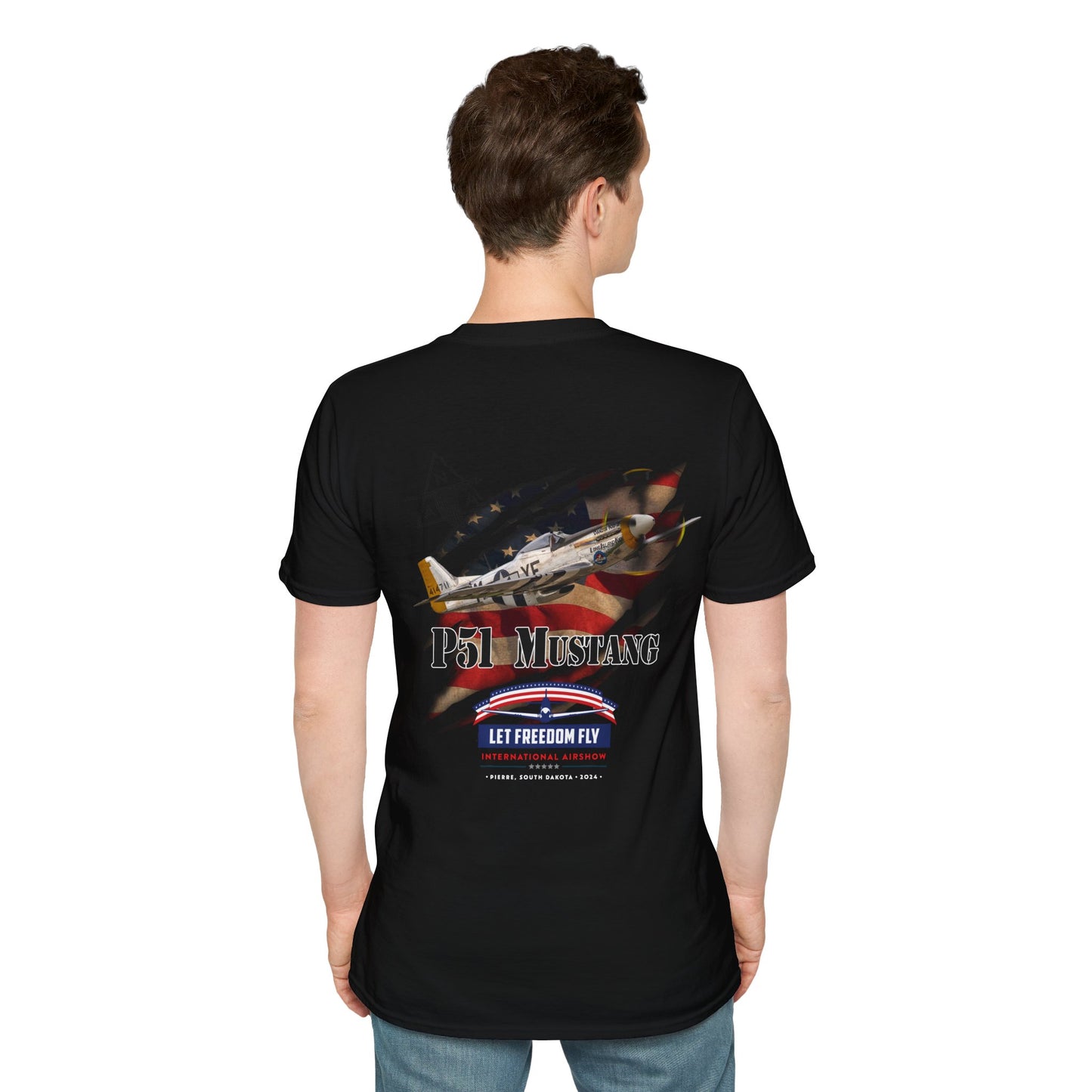 Let Freedom Fly International Airshow - P51 Mustang Unisex Tri-Blend Crew Tee