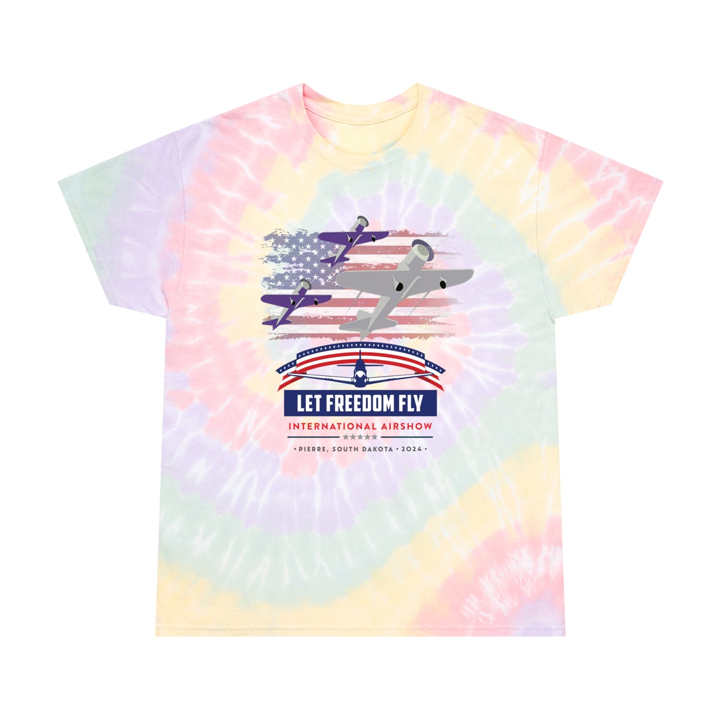 Let Freedom Fly International Airshow Official Tie-Dye Tee, Spiral