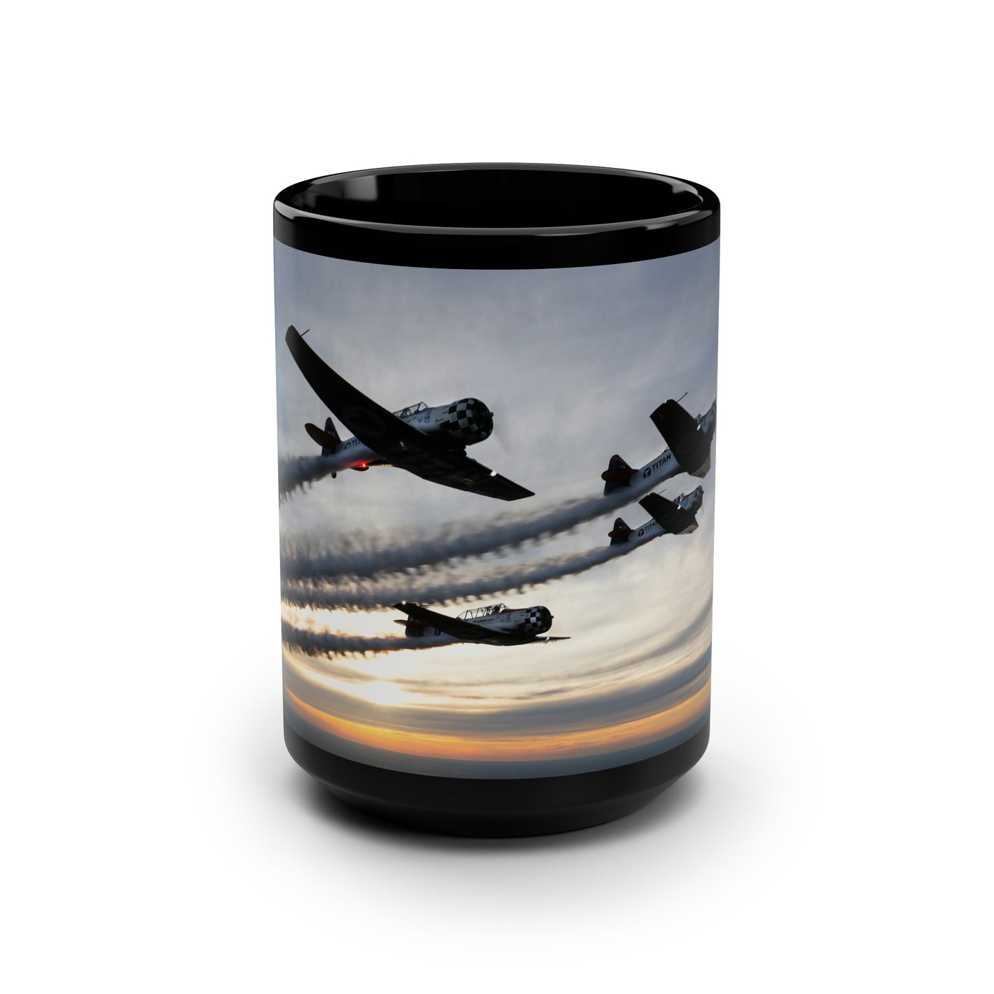 TITAN Team at Sunset Big Black Mug, 15oz