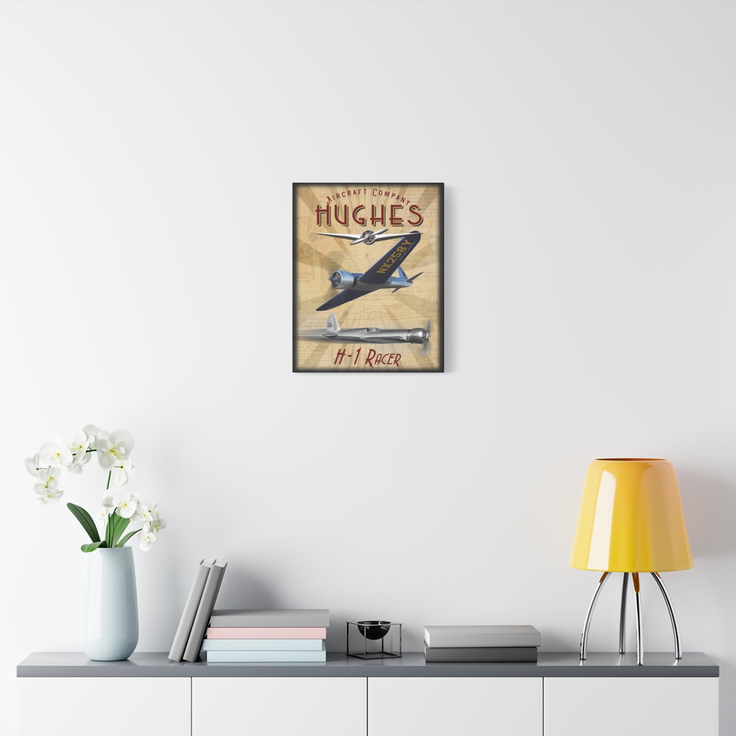Vintage Aircraft Canvas Print, Retro Aviation Wall Art, Hughes H-1 Racer Decor, Gift for Pilots, Airplane Enthusiasts, Home Decor