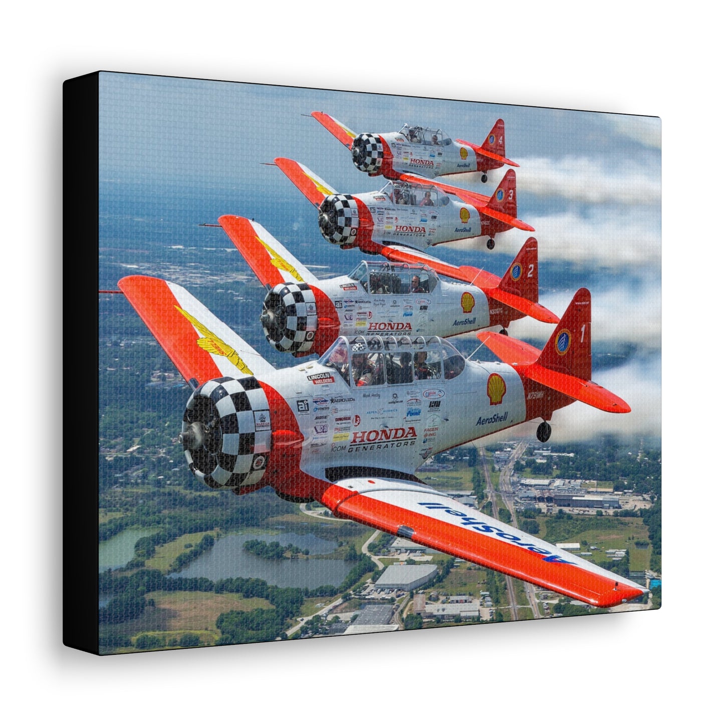 Canvas Gallery Wraps - AeroShell Aerobatic Team Formation with SMOKE ON