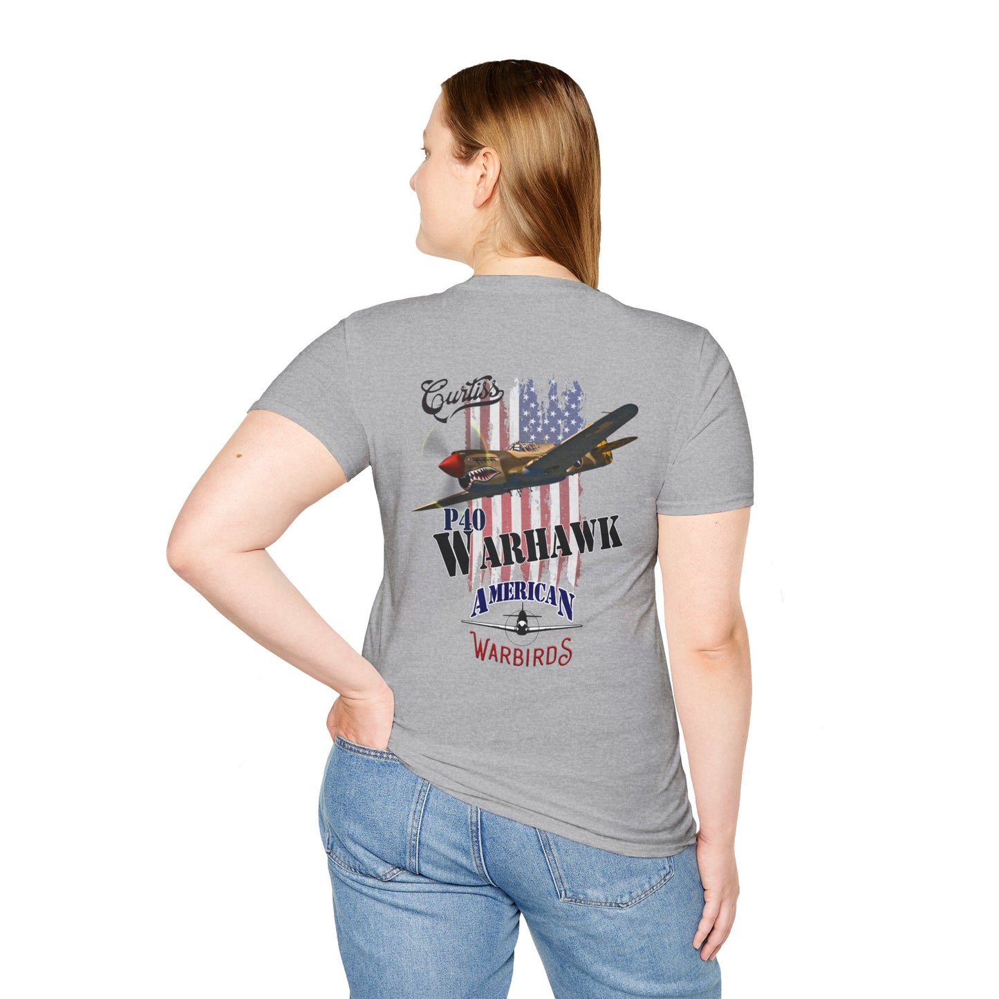 American Warbirds P-40 Warhawk Version 2 T-Shirt Unisex Softstyle T-Shirt