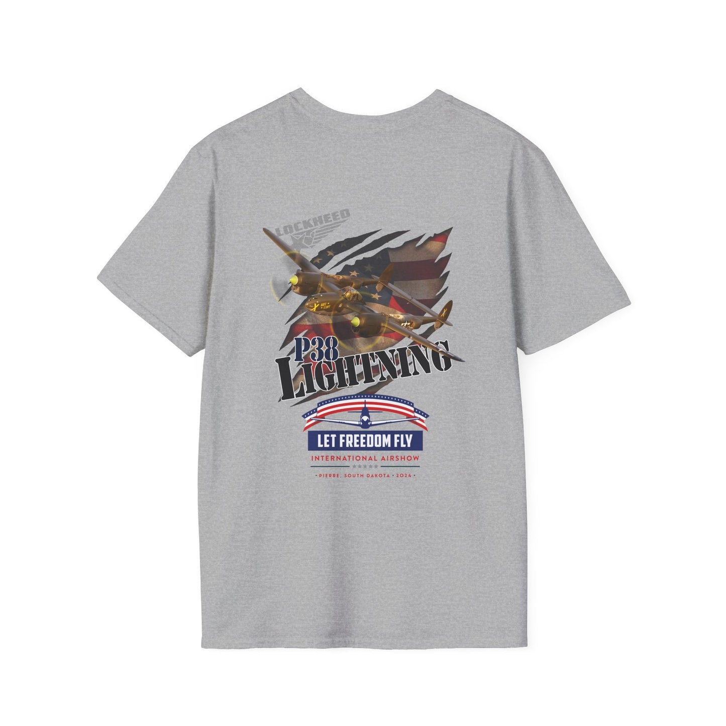 Let Freedom Fly International Airshow P38 Lightning Unisex Tri-Blend Crew Tee