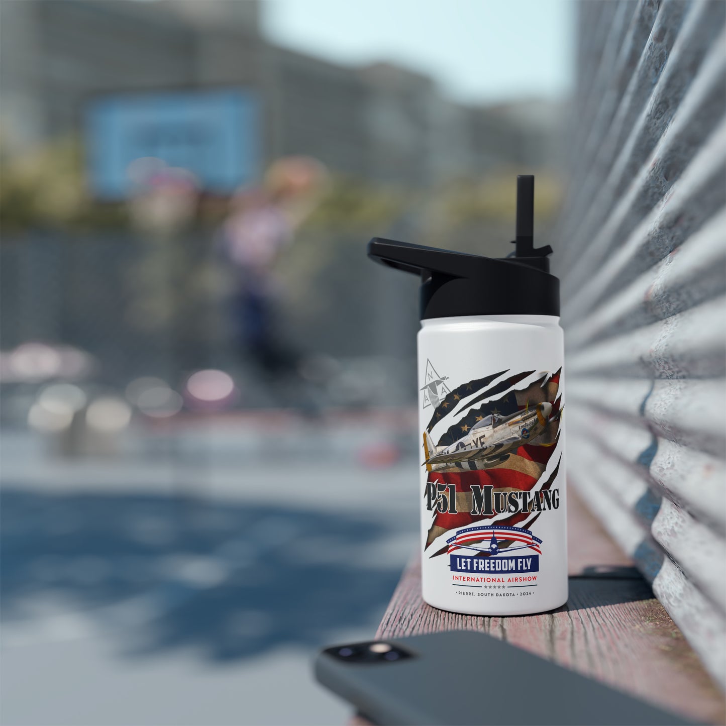 Let Freedom Fly Stainless Steel Water Bottle, Standard Lid
