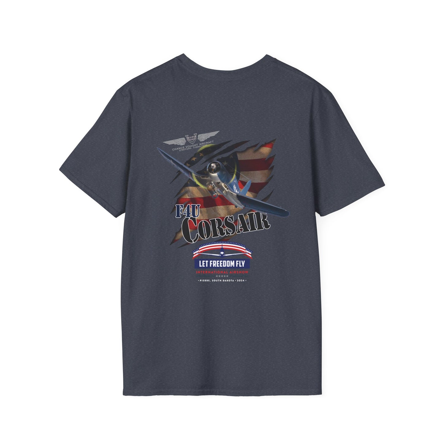 Let Freedom Fly International Airshow F4U Corsair Unisex Tri-Blend Crew Tee