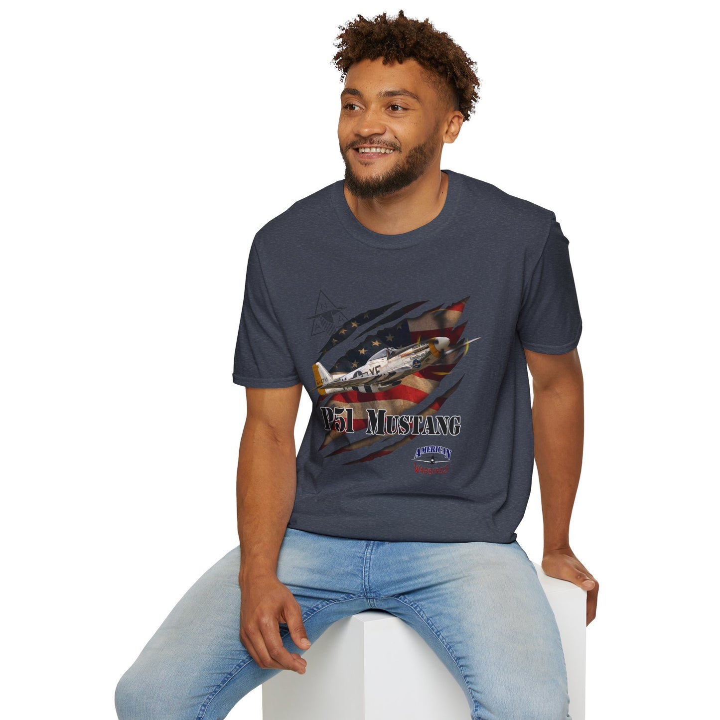 American Warbirds P51 Mustang Unisex Tri-Blend Crew Tee