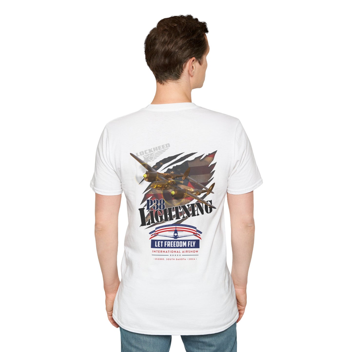 Let Freedom Fly International Airshow P38 Lightning Unisex Tri-Blend Crew Tee