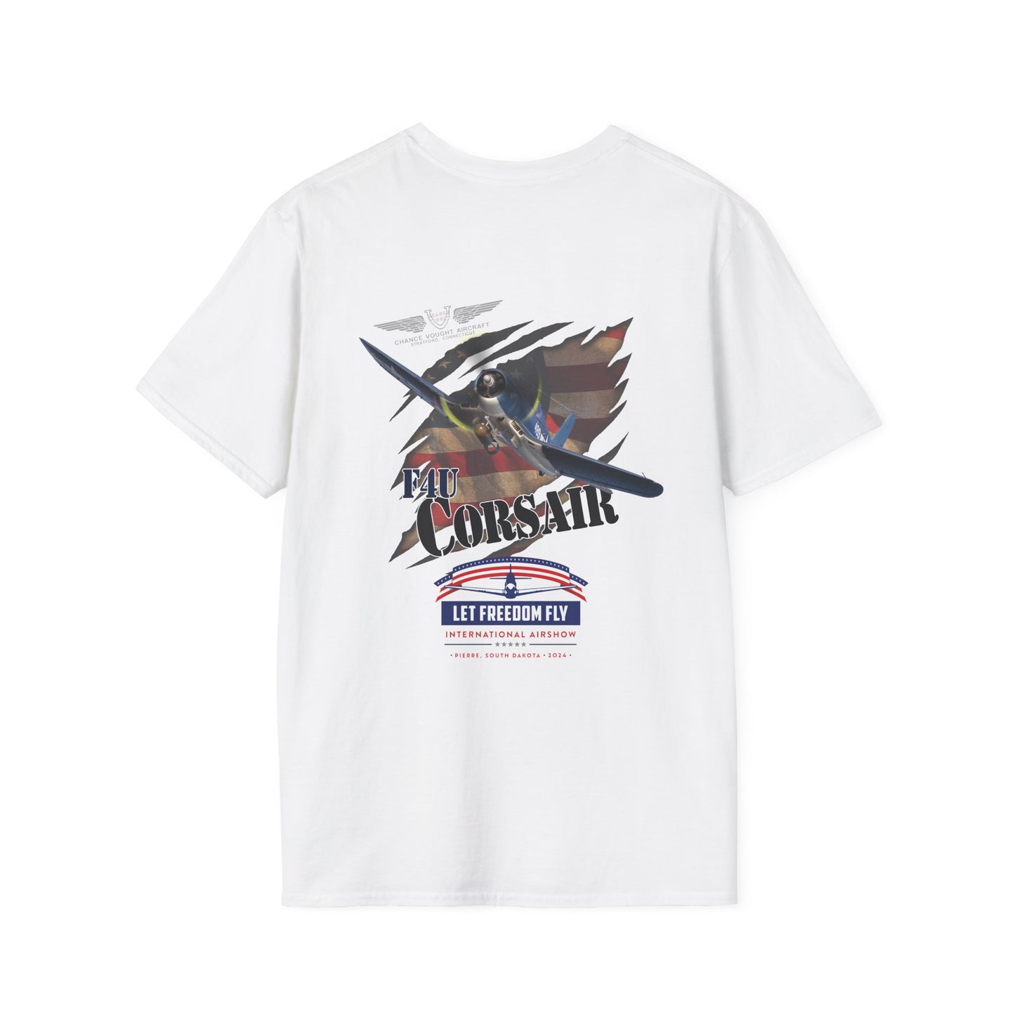 Let Freedom Fly International Airshow F4U Corsair Unisex Tri-Blend Crew Tee