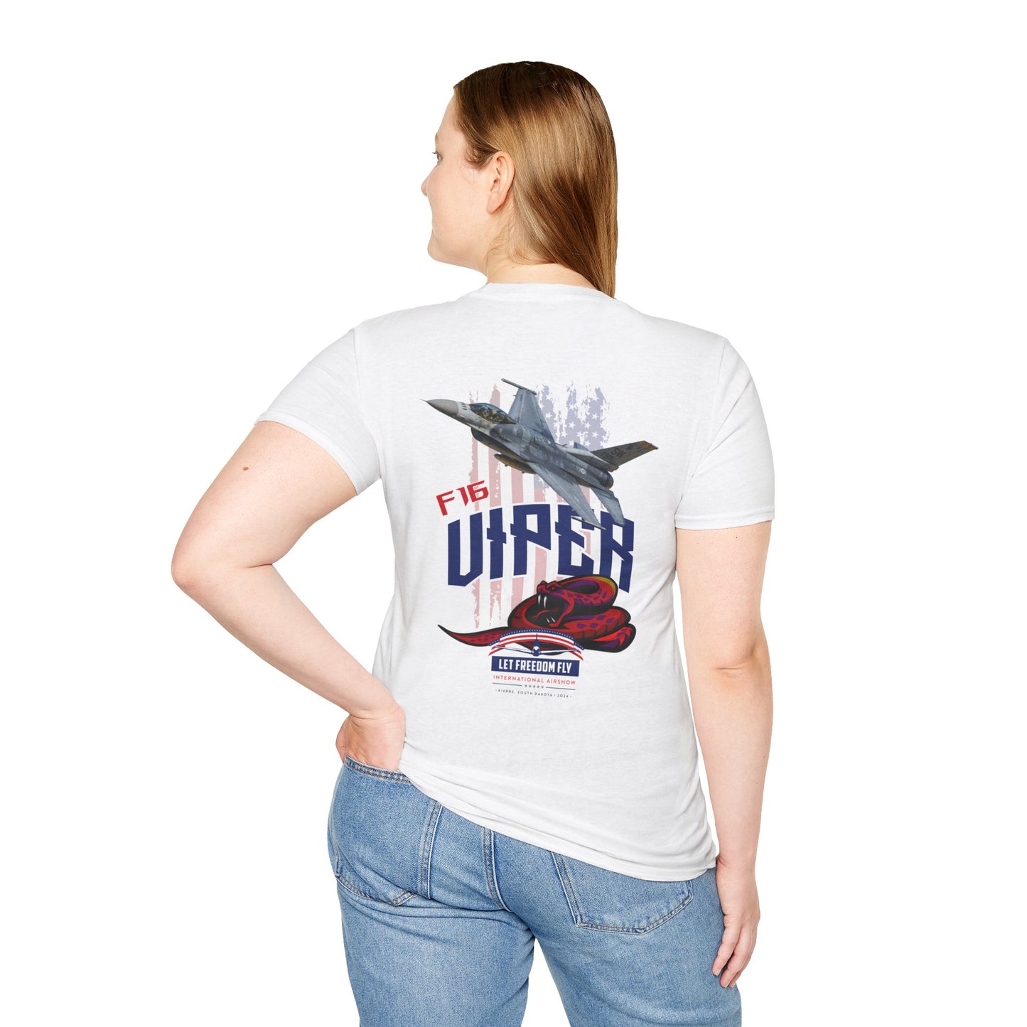 Let Freedom Fly F16 Viper T-Shirt Unisex Softstyle T-Shirt