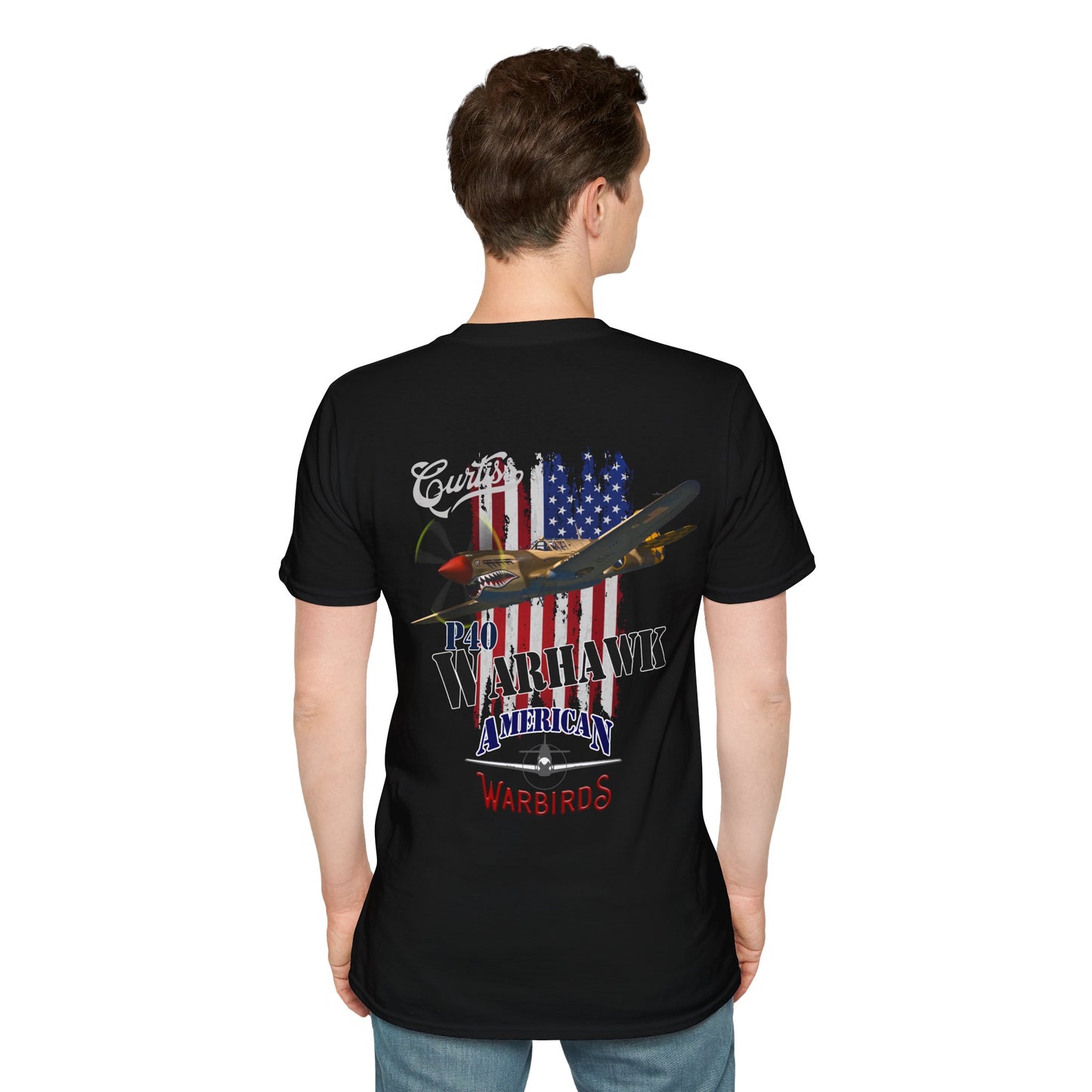 American Warbirds P-40 Warhawk Version 2 T-Shirt Unisex Softstyle T-Shirt