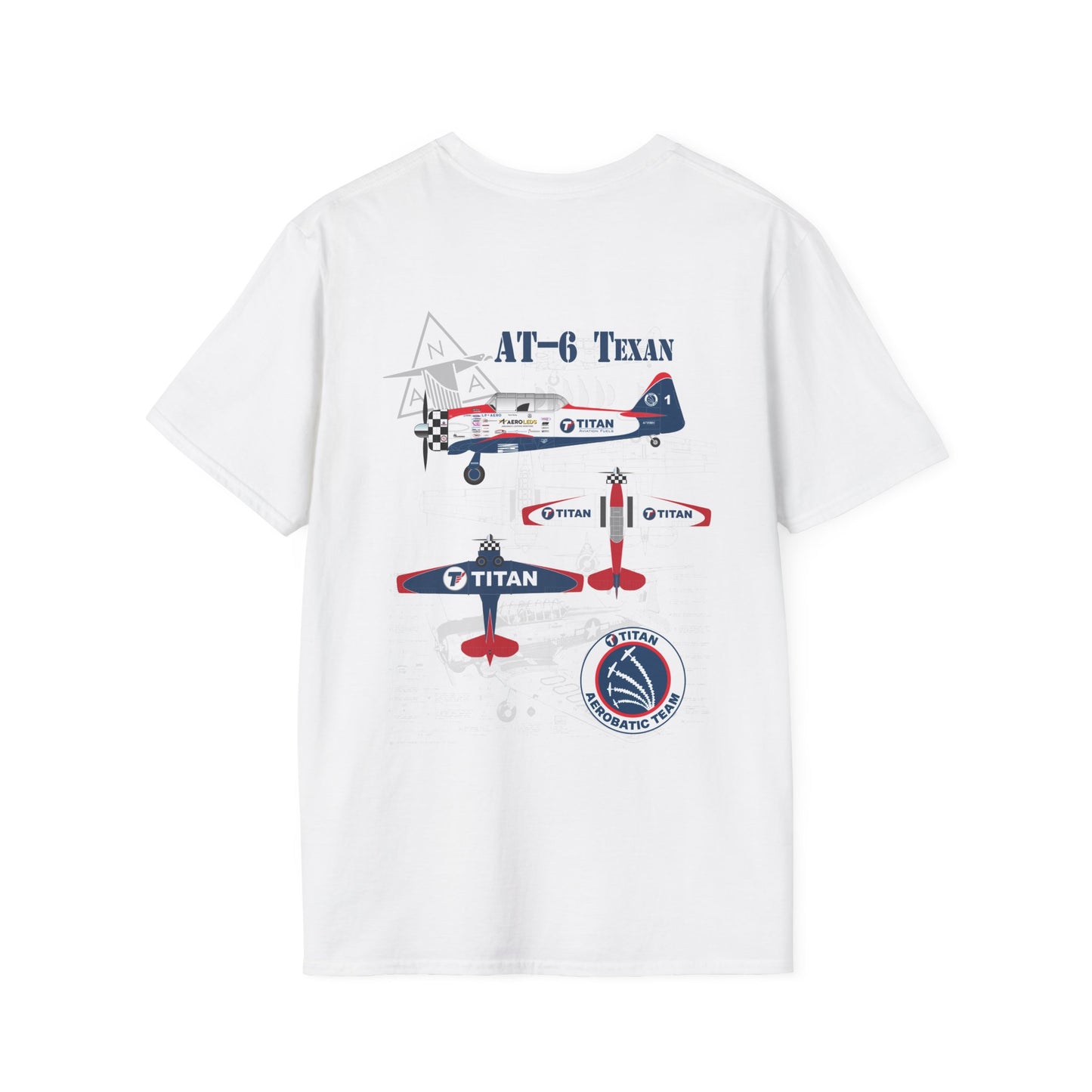 TITAN Aerobatic Team T6 Diagram T-Shirt Unisex Softstyle T-Shirt