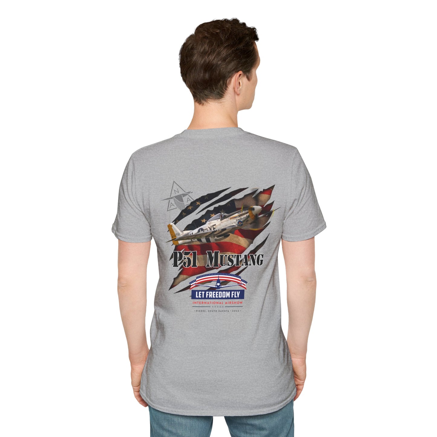 Let Freedom Fly International Airshow - P51 Mustang Unisex Tri-Blend Crew Tee