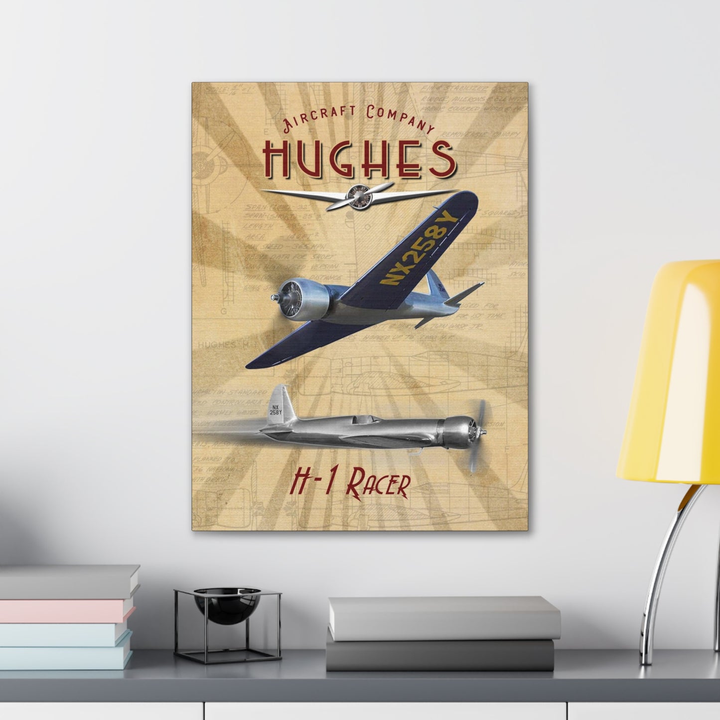Hughes H1 Racer Engineering Canvas Gallery Wrap